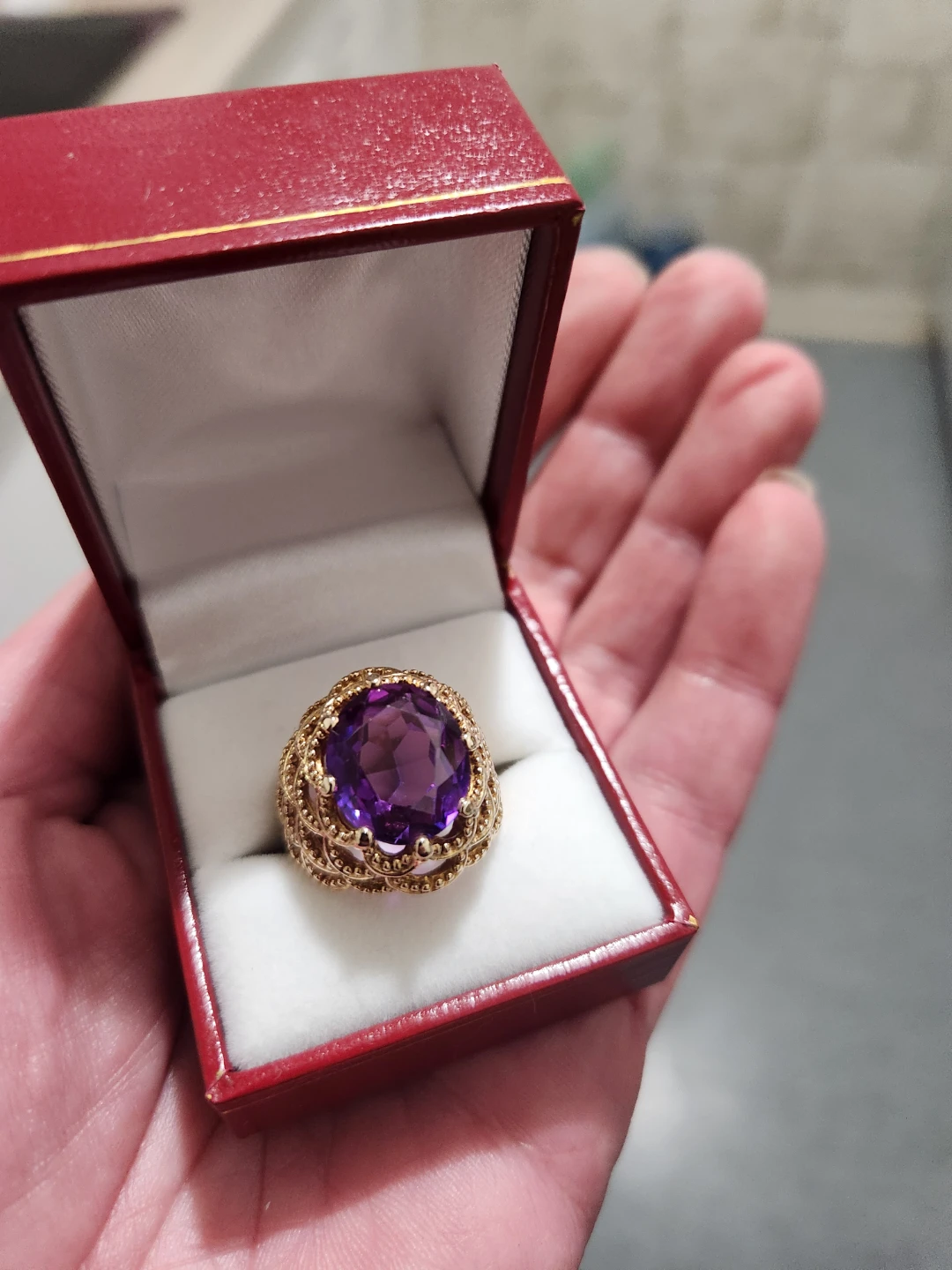 VINTAGE 10KT GOLD AMETHYST RING - photo 2