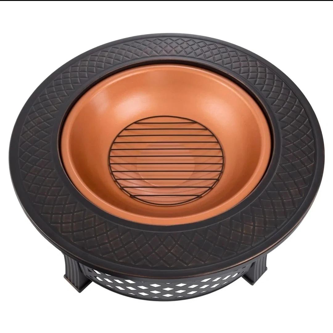 Round Steel Fire Pit with Cover - photo 4