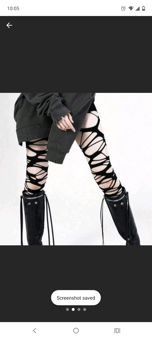 Black distressed tights - photo 2