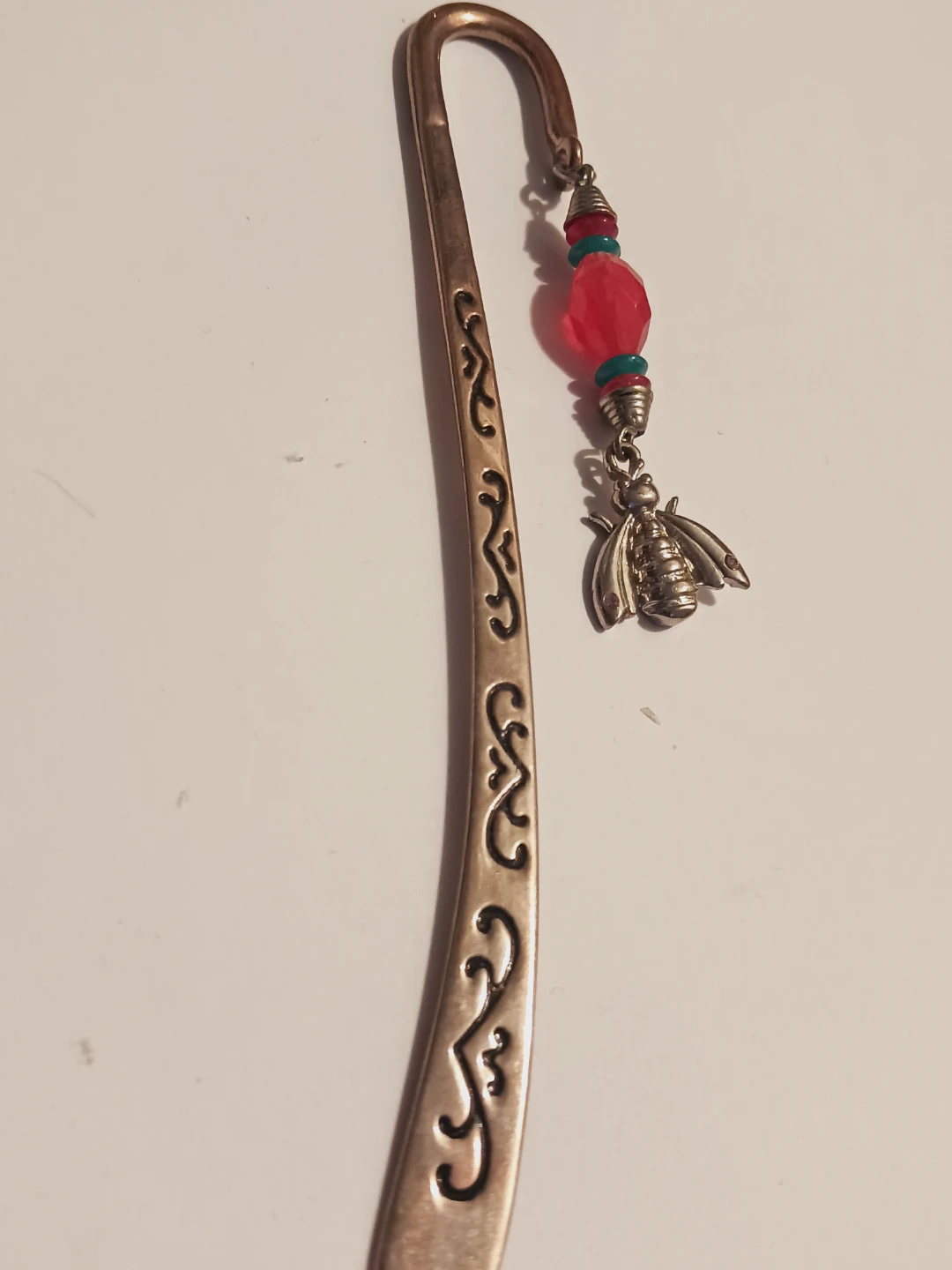 Decorative Silver Plated  Bookmark with Bee Charm