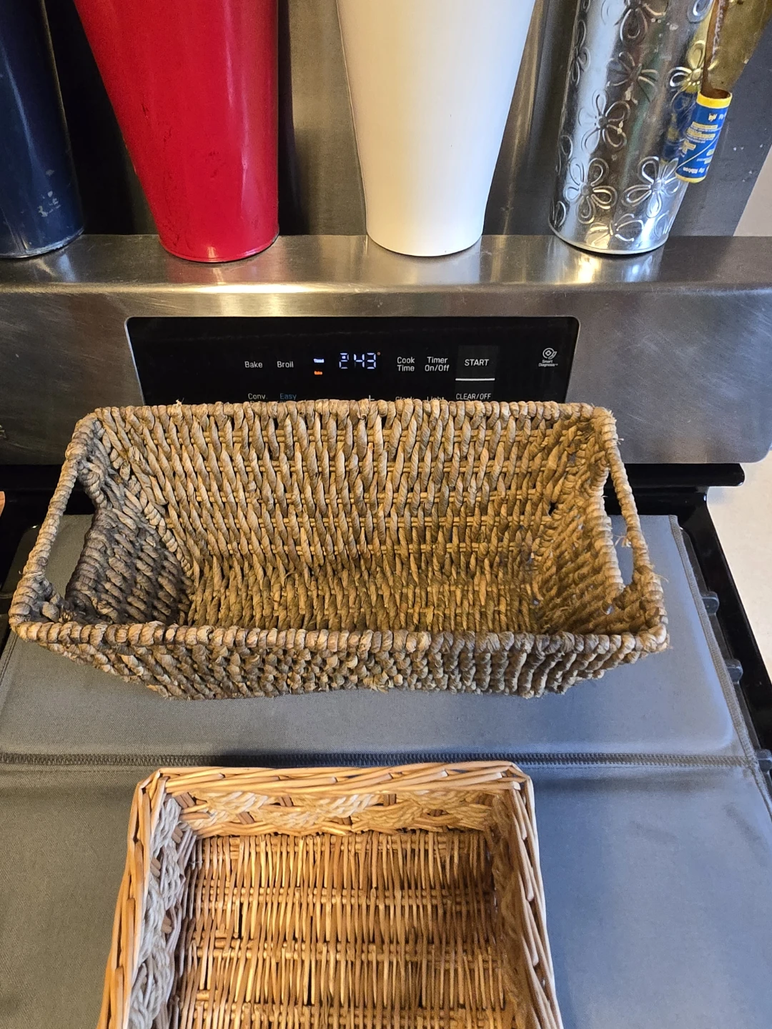 Premium Boho Wicker & Seagrass Storage Baskets - 2-Piece Set - photo 3
