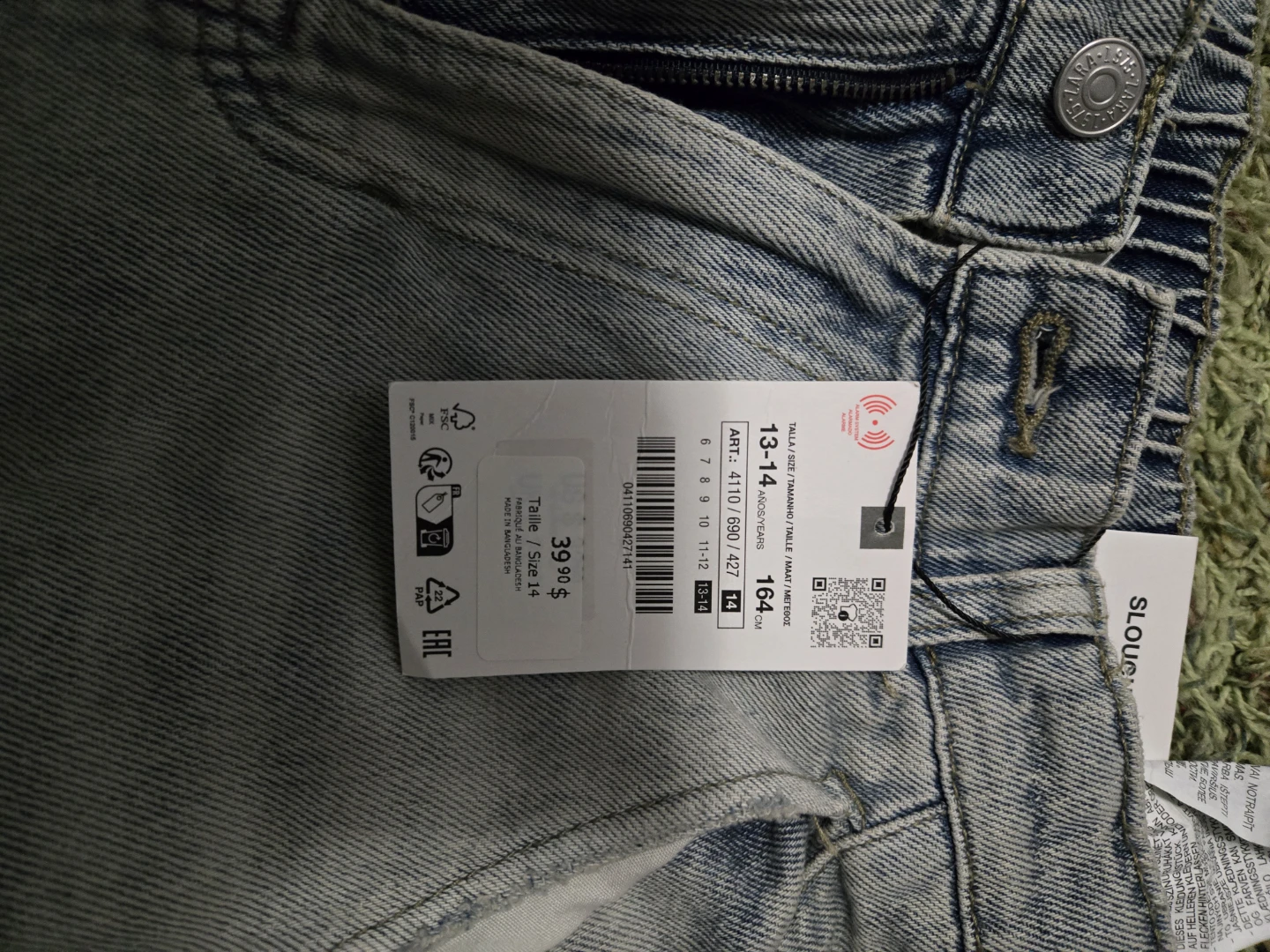 Zara Slouchy Fit Jeans Size 13-14 brand new - photo 2