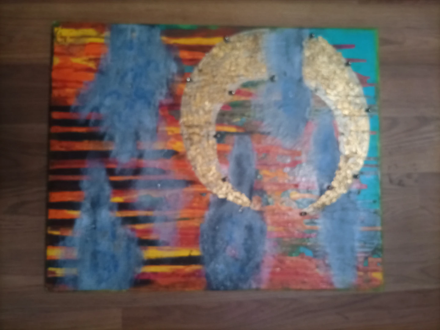 Abstract Moon Canvas Painting - photo 2