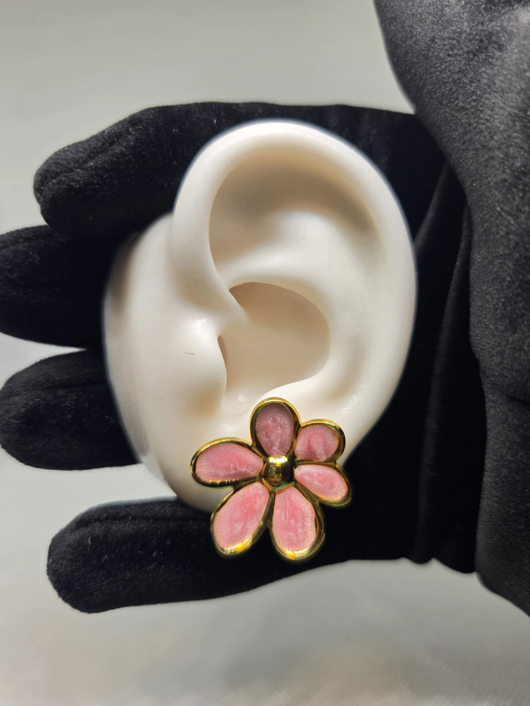 Pink Flower Stud Earrings