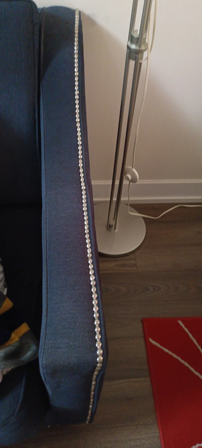 Dark Grey Two-Seater Sofa with Silver Studding - photo 2