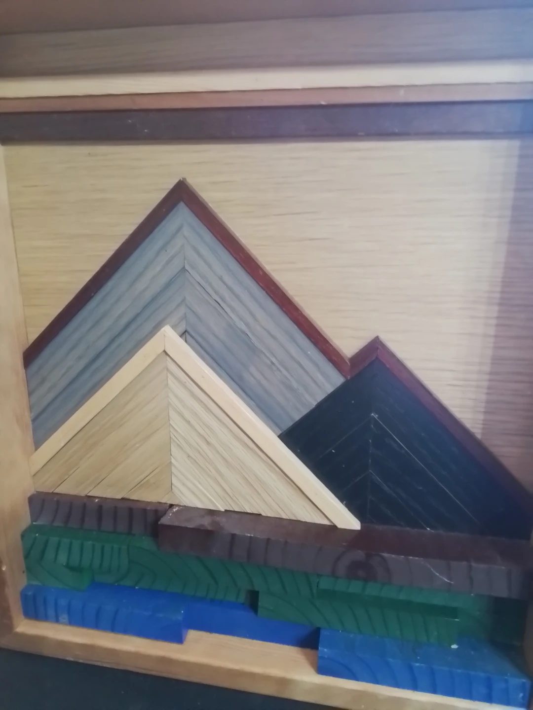 Mountain landscape wooden wall art - photo 4