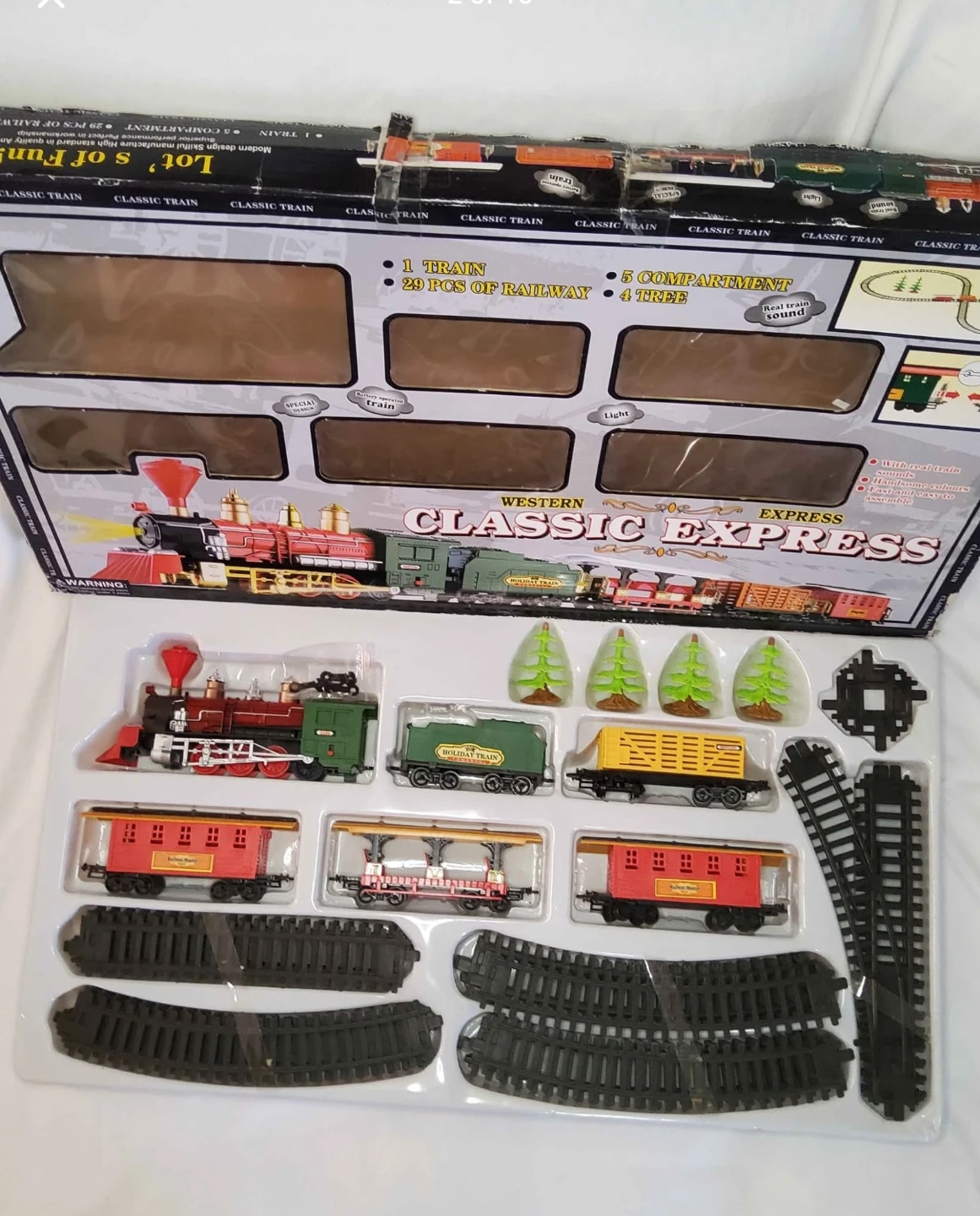 New Vintage Western Express Holiday Train battery operated