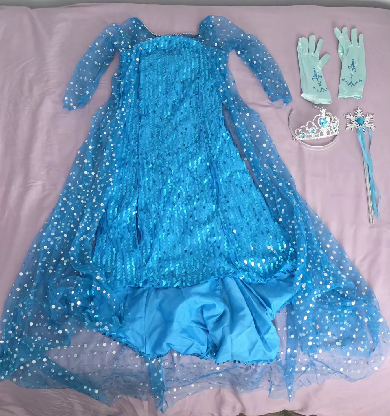 Elsa Blue Princess Dress Costume Set, 4 -5 years size