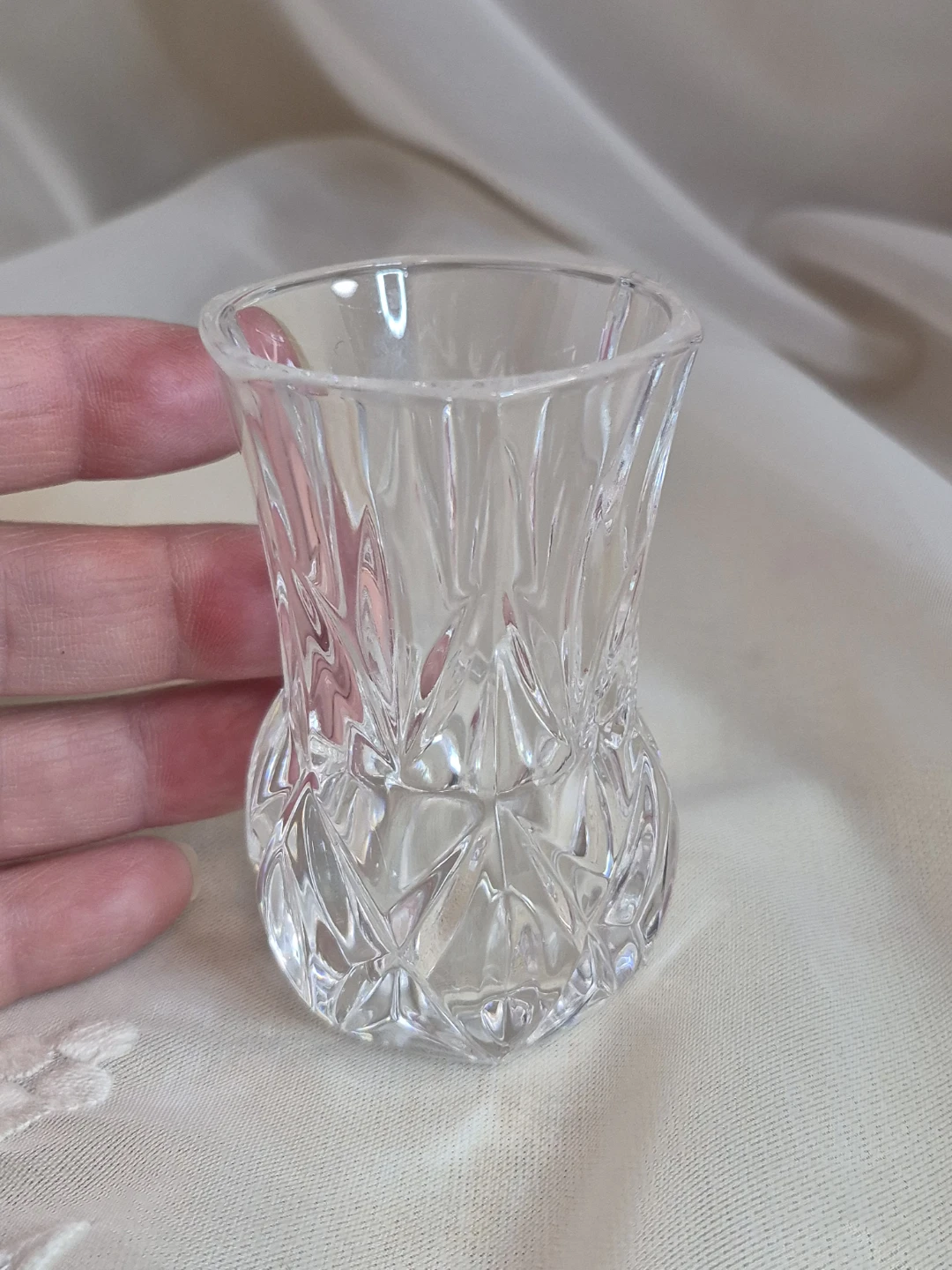 Beautiful Vintage Crystal 3 1/4" x 2" Little Posy Style... - photo 4