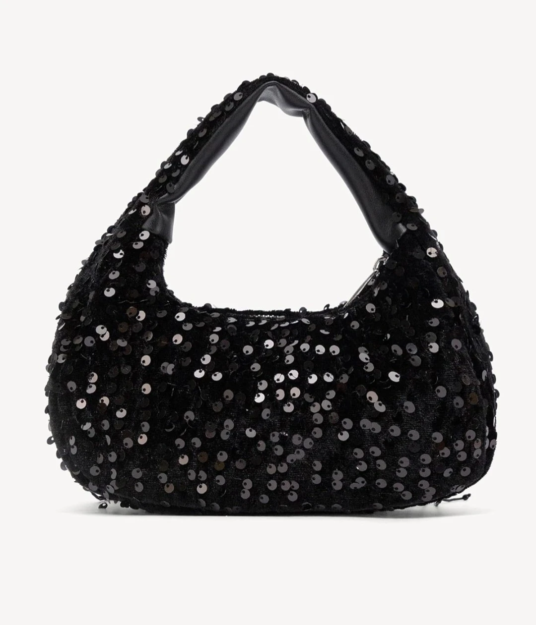 Black Sequin Handbag with Fringe - photo 4