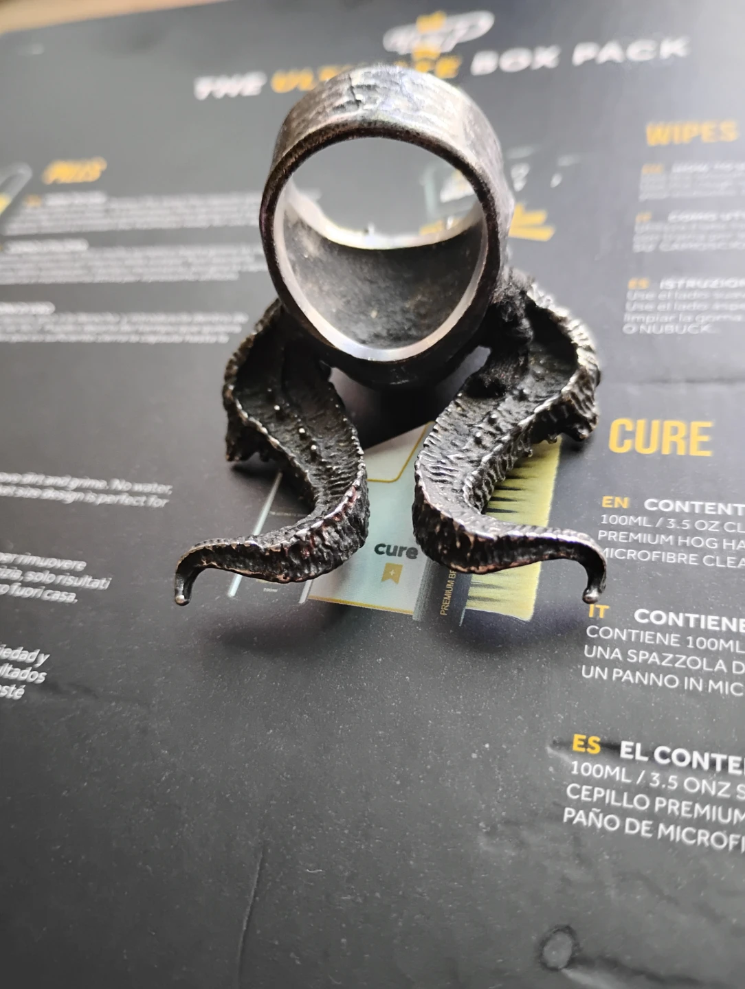 Horned skull ring mens - photo 4
