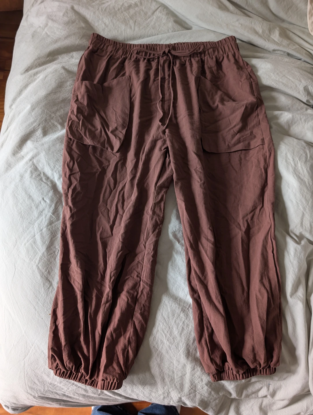 Brown drawstring jogger pants