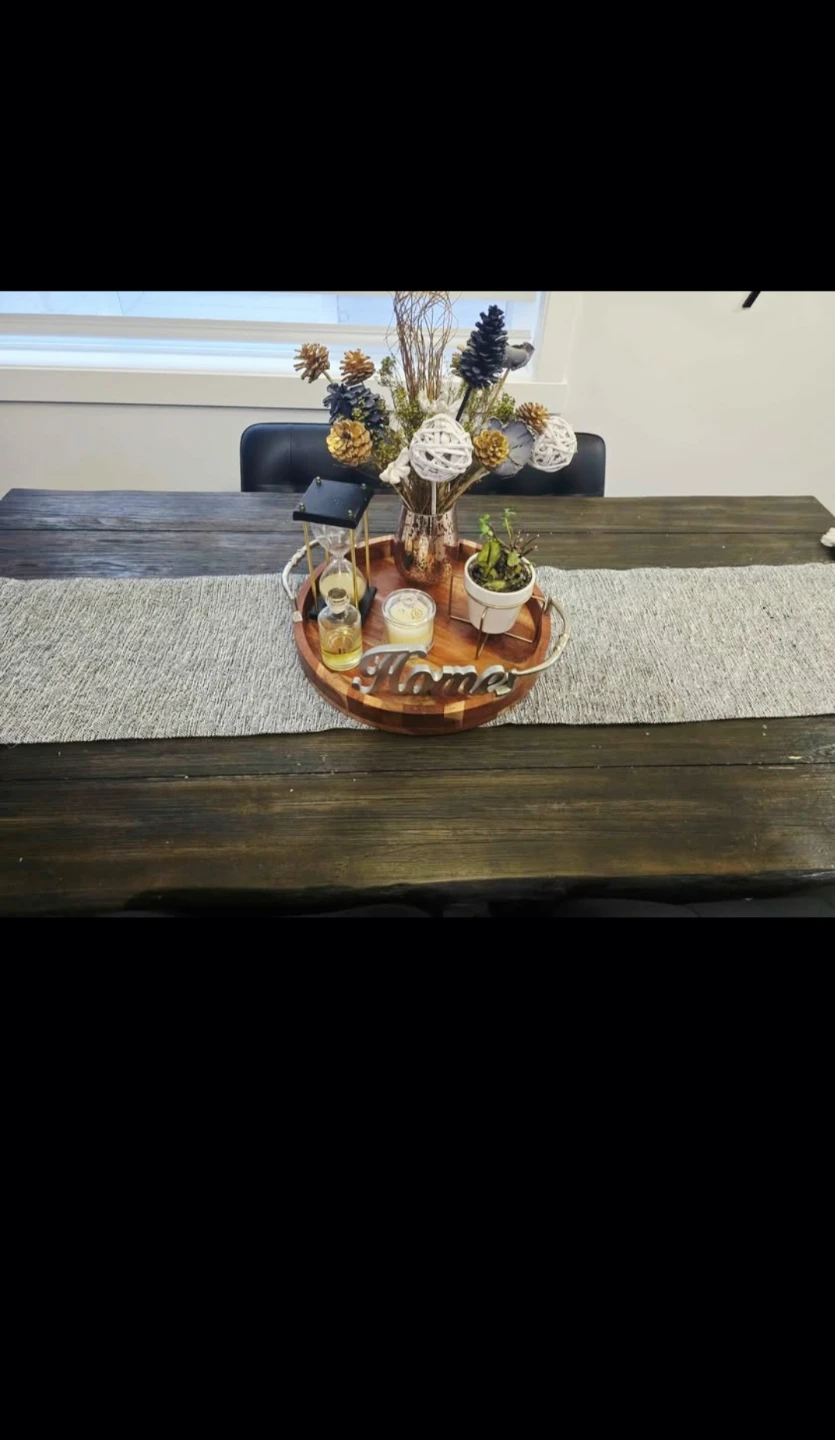 Rustic Dark Wood Dining Table - photo 2