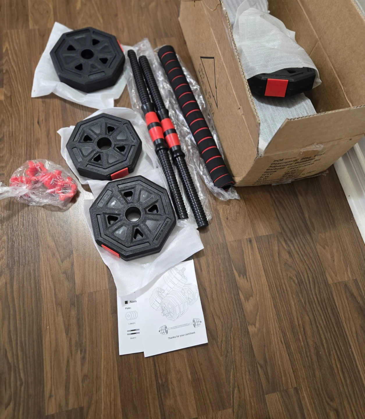 2-in-1 Adjustable Dumbbell Set - Barbell and Dumbbells 20KG - photo 2