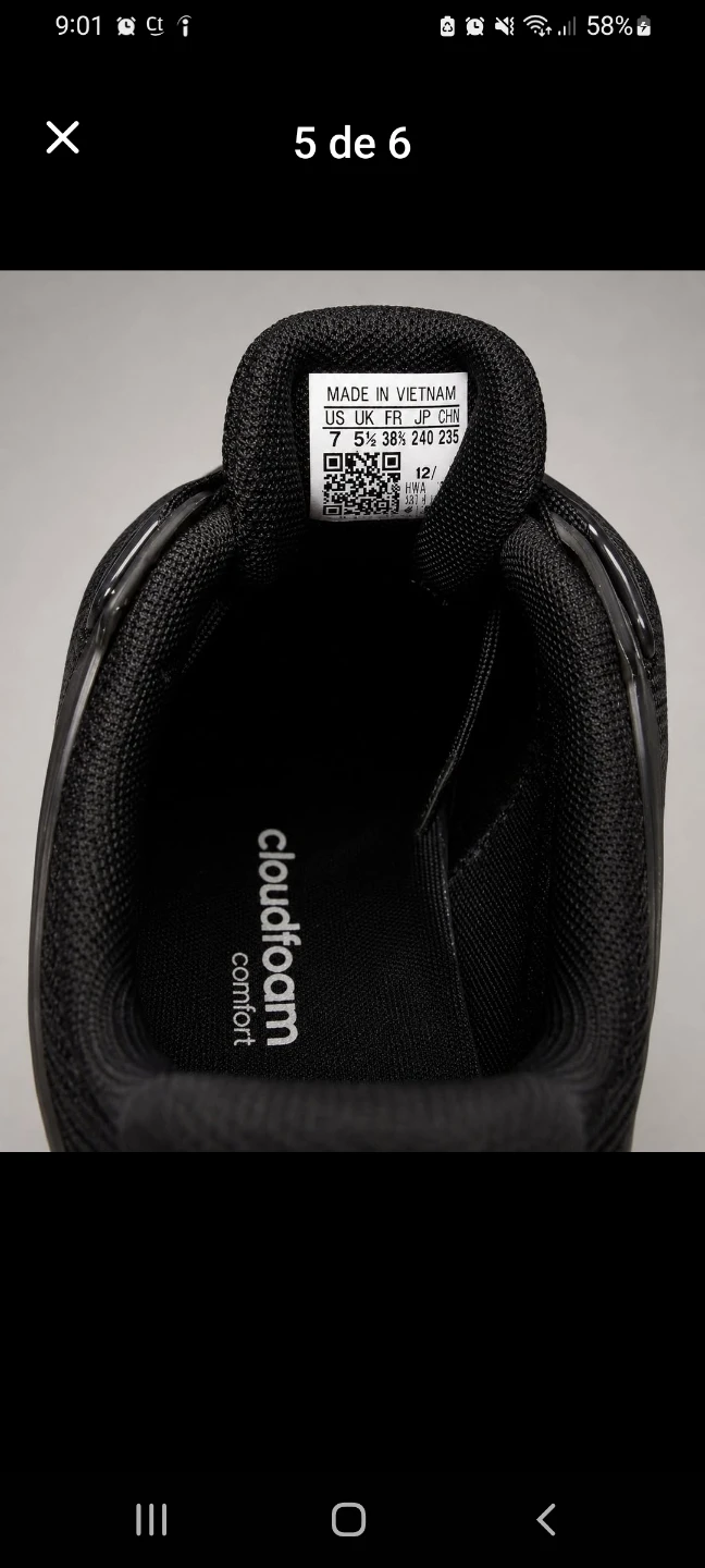 Adidas Cloudfoam Comfort Sneakers Black Size 7 - photo 5