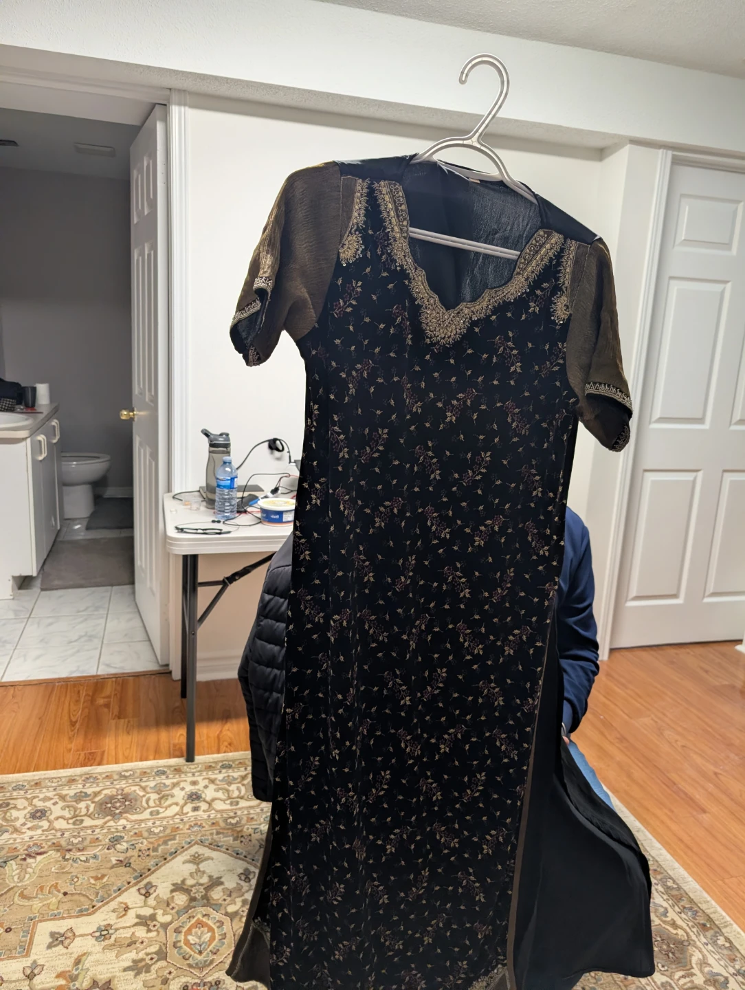 Black and gold embroidered kameez