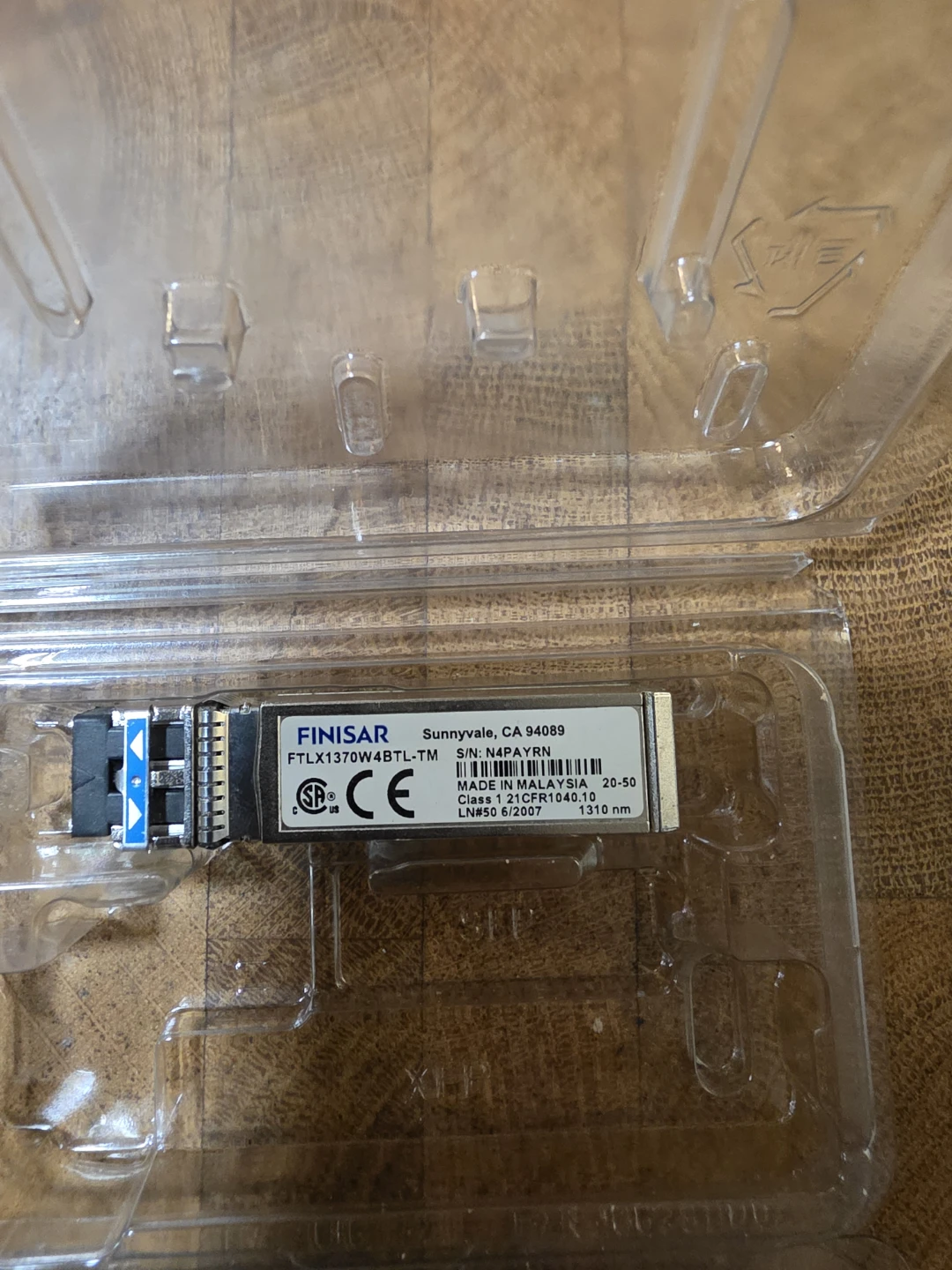 2 Finisar FTLX1370W4BTL-TM SFP+ Transceivers