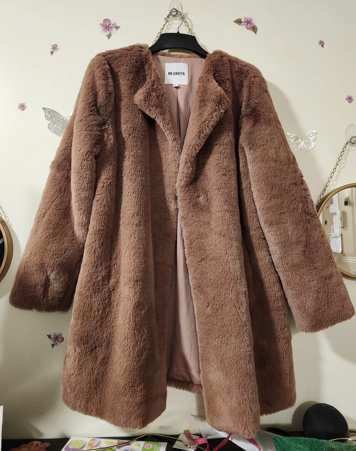 BB Dakota Brown Faux Fur Coat - photo 4