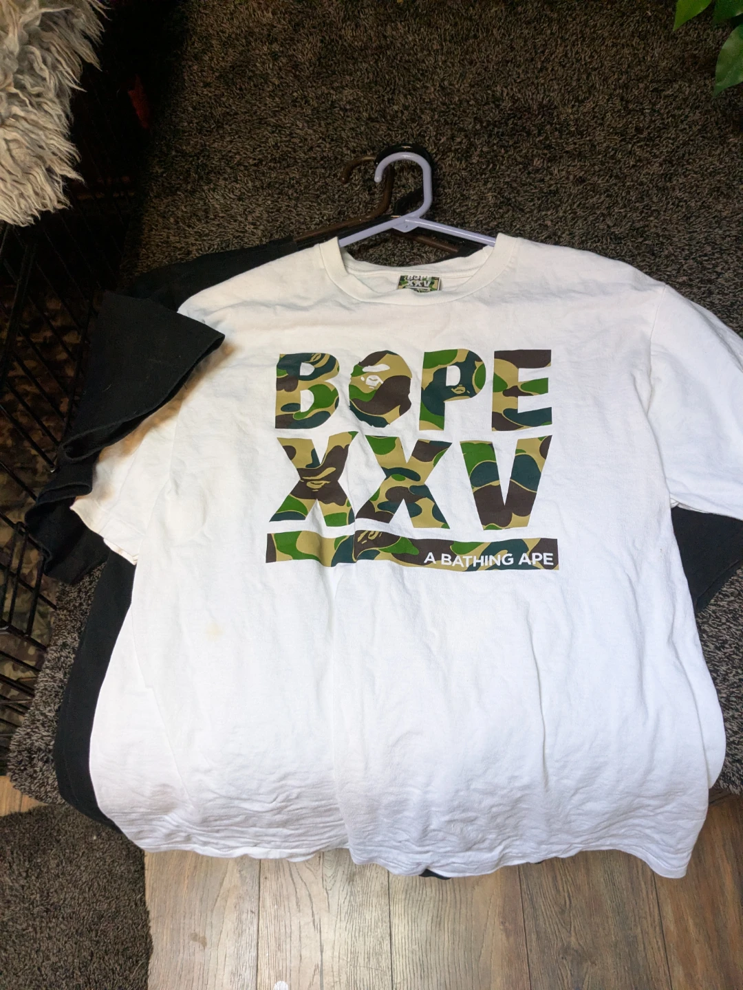 Bape lot 4 tees large 1 zip up hoodie XL /free  bape mask - photo 4