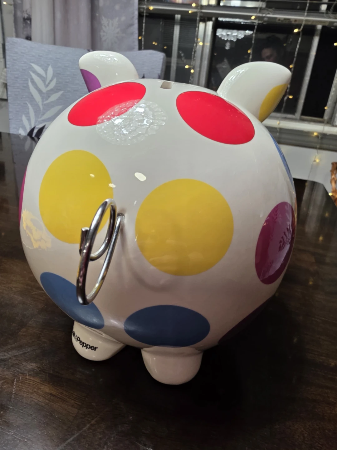 Salt & Pepper Polka Dot Piggy Bank - photo 4