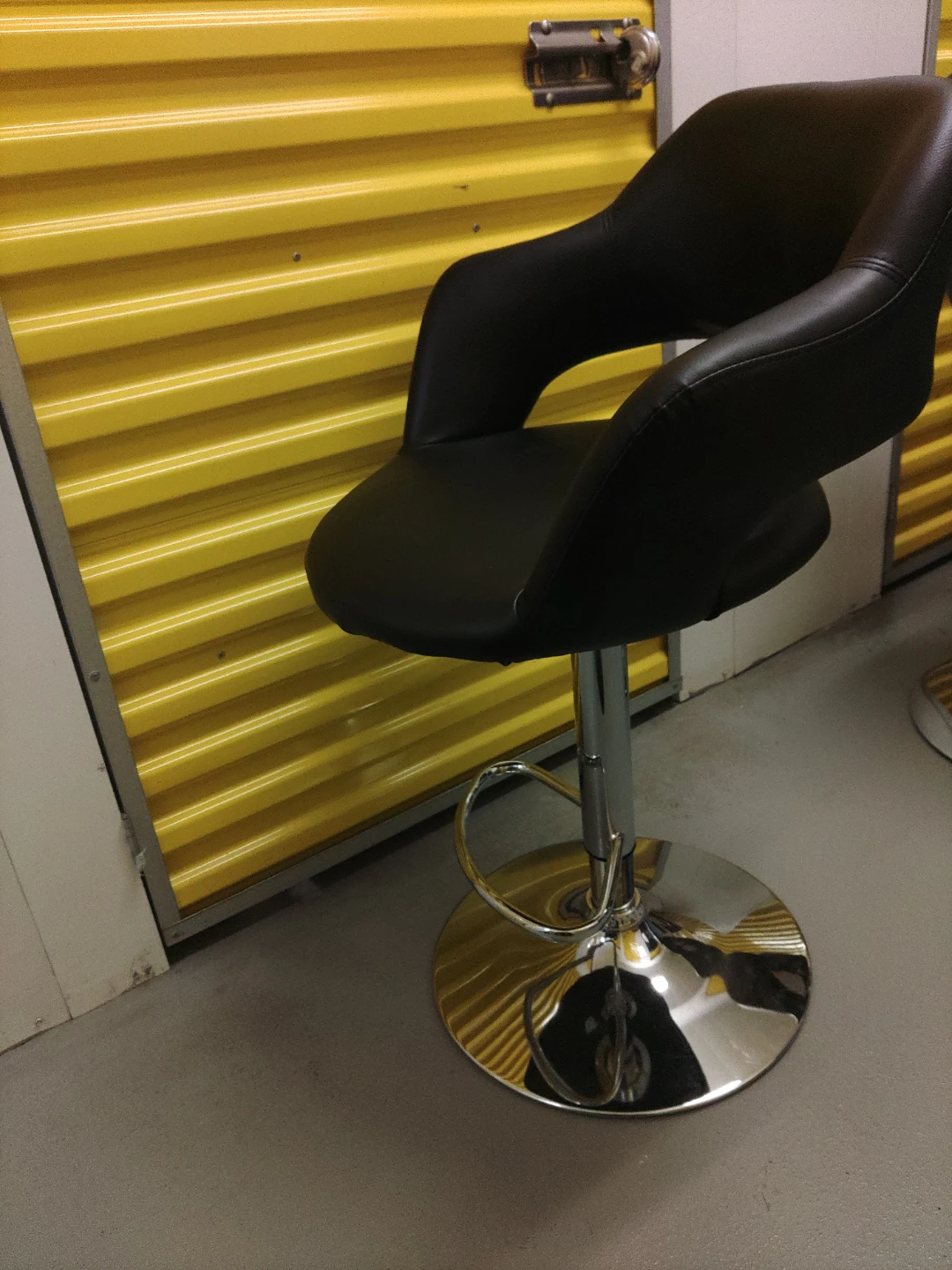 Black Bar Stool with Chrome Base