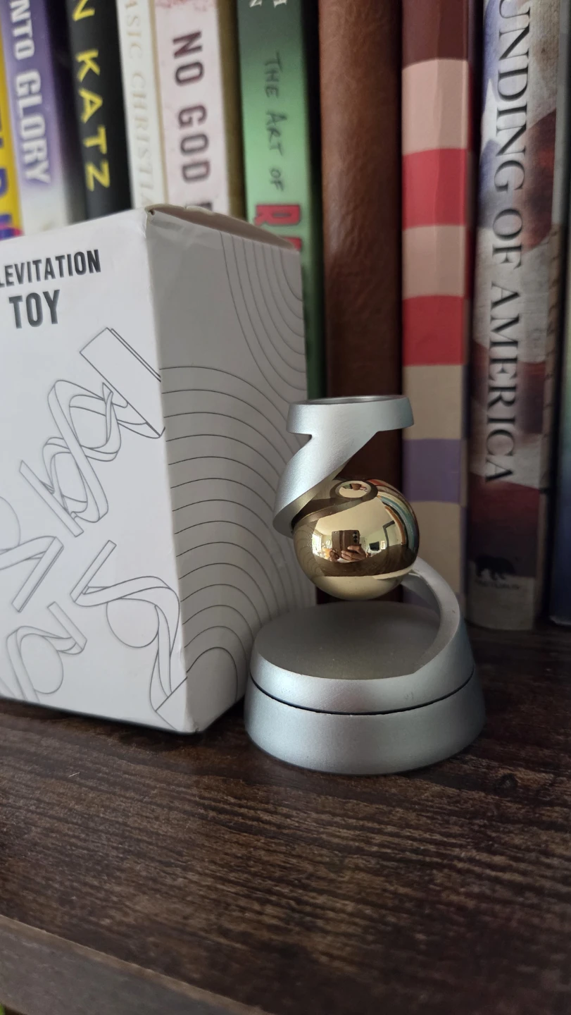 Levitation Floating Ball Desk Sculpture – Silver & Gold *new - photo 4