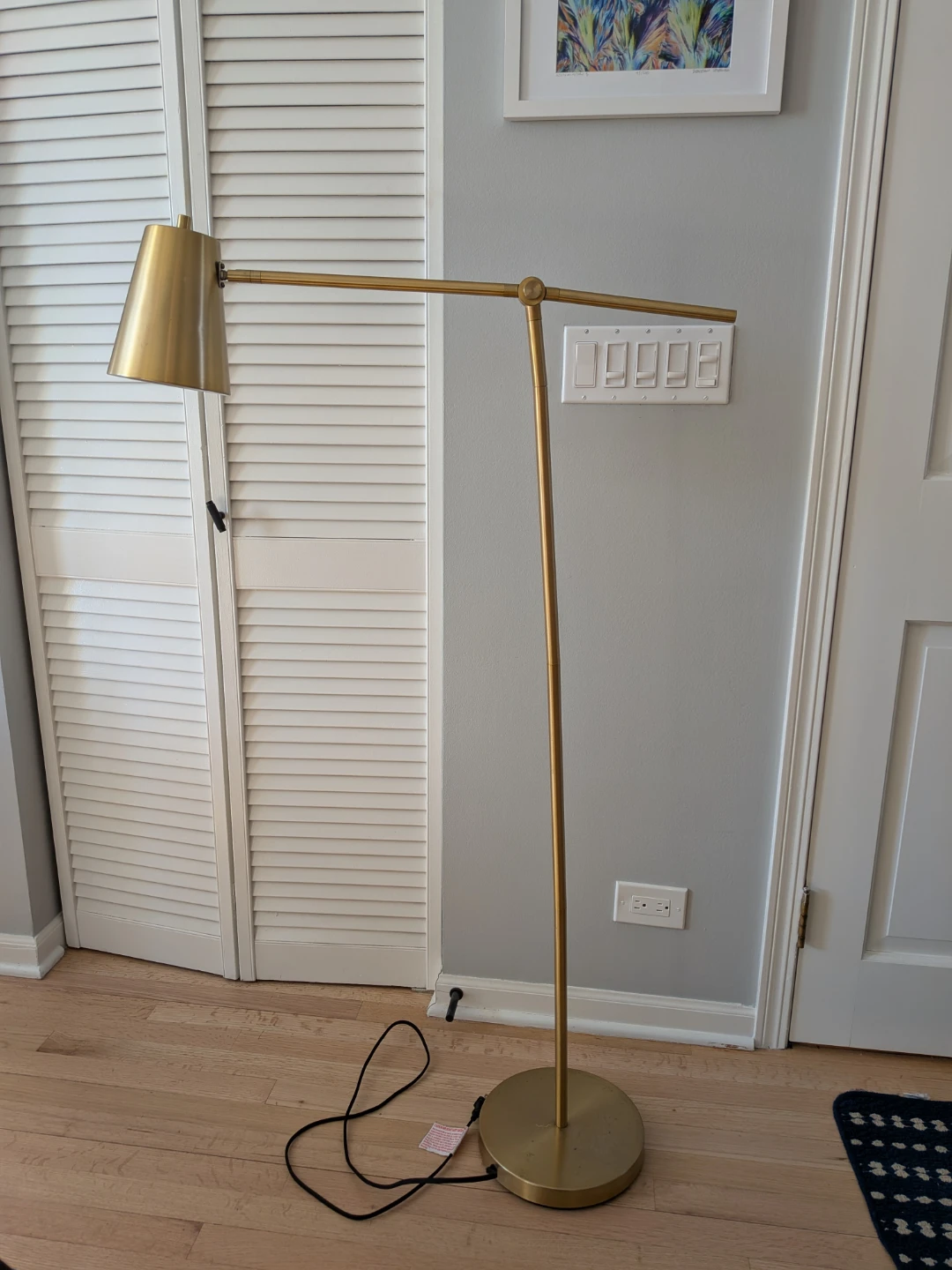 (Price Flexible) Golden Floor Lamp with Warm Yellow Light