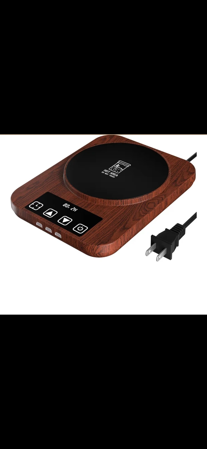Electric Mug Warmer with Wood Grain Finish
