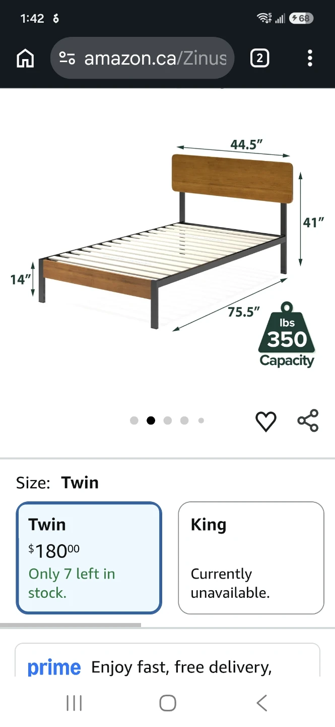 Zinus Twin Size Bed Frame