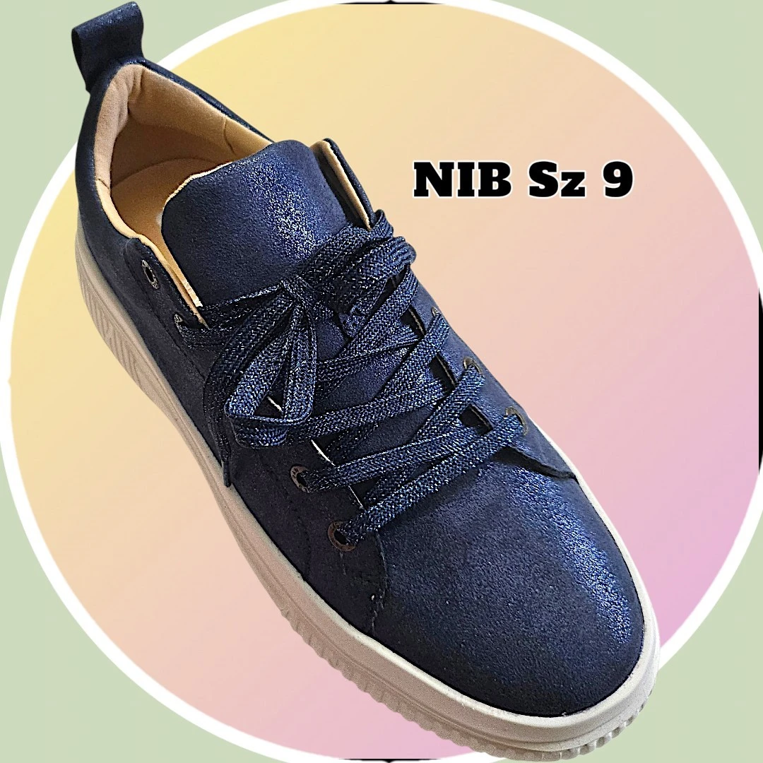 NIB J/Slides Metallic Navy Platform Sneakers