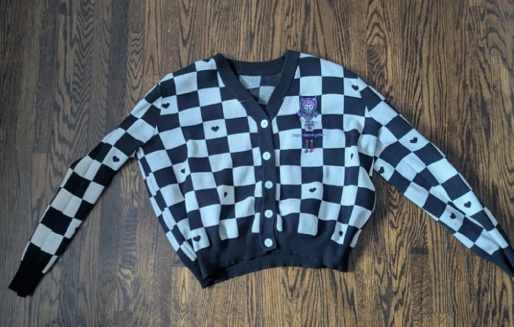 Sanrio Kuromi Checkered Cardigan