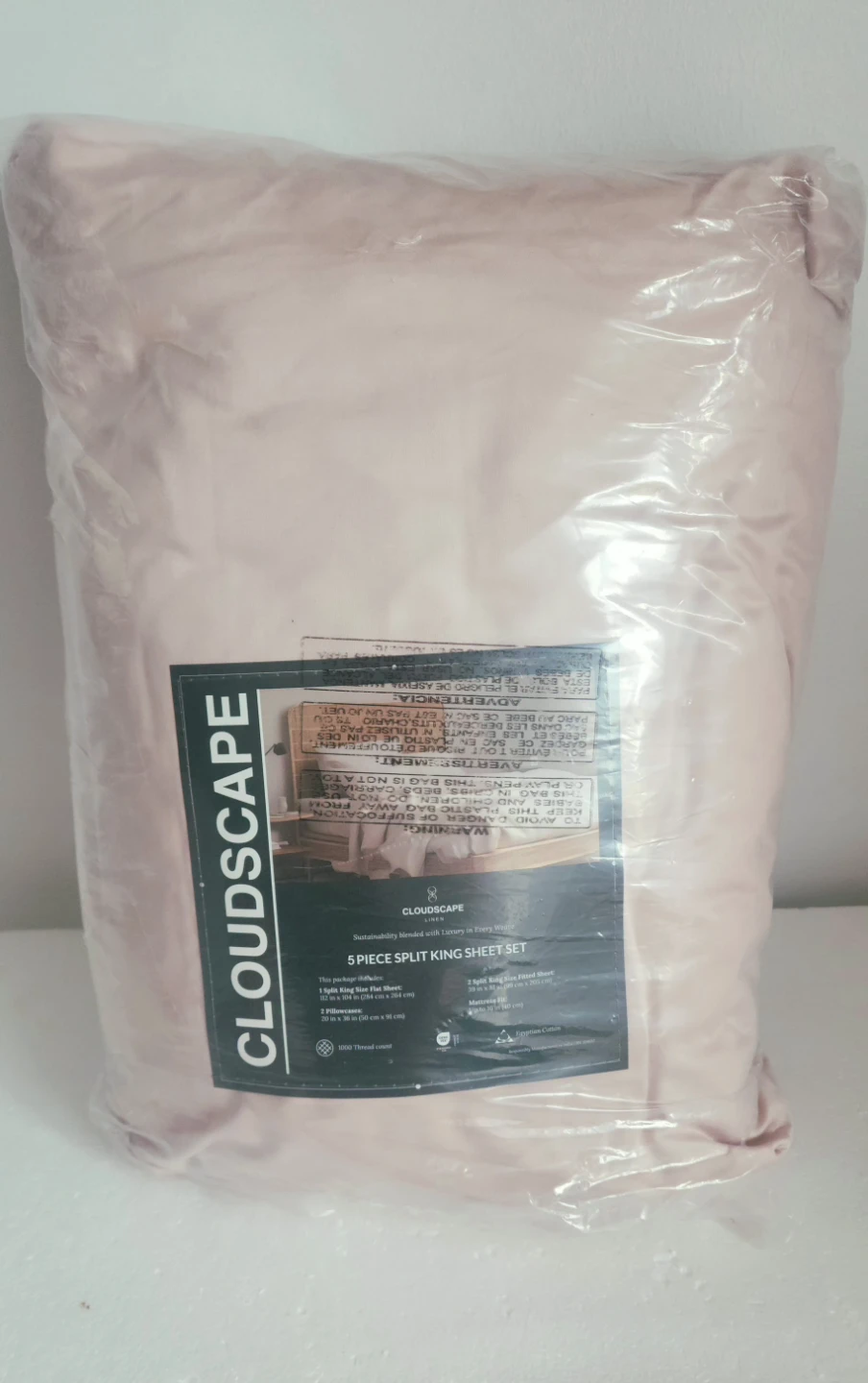 5 Pieces Split  King  Sheet Set, Egyptian Cotton. - photo 4