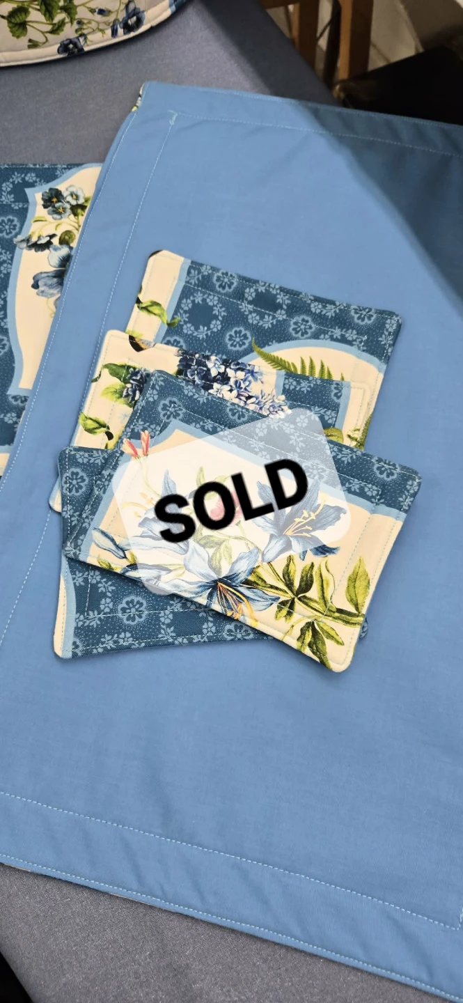 Quilted Fabric Toaster Cover and Coasters - photo 5