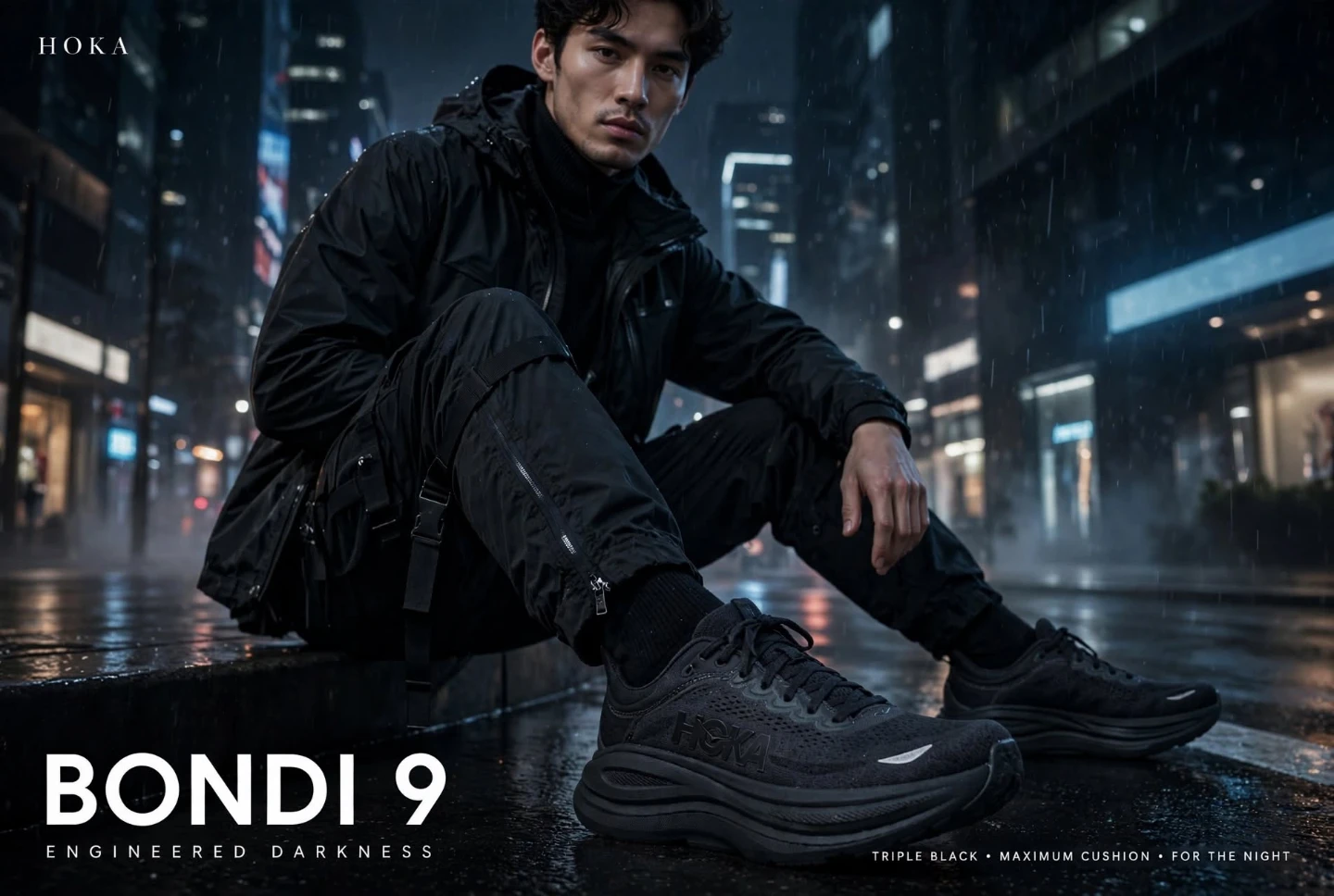 Hoka Bondi 9 Triple Black Running Shoes - photo 2