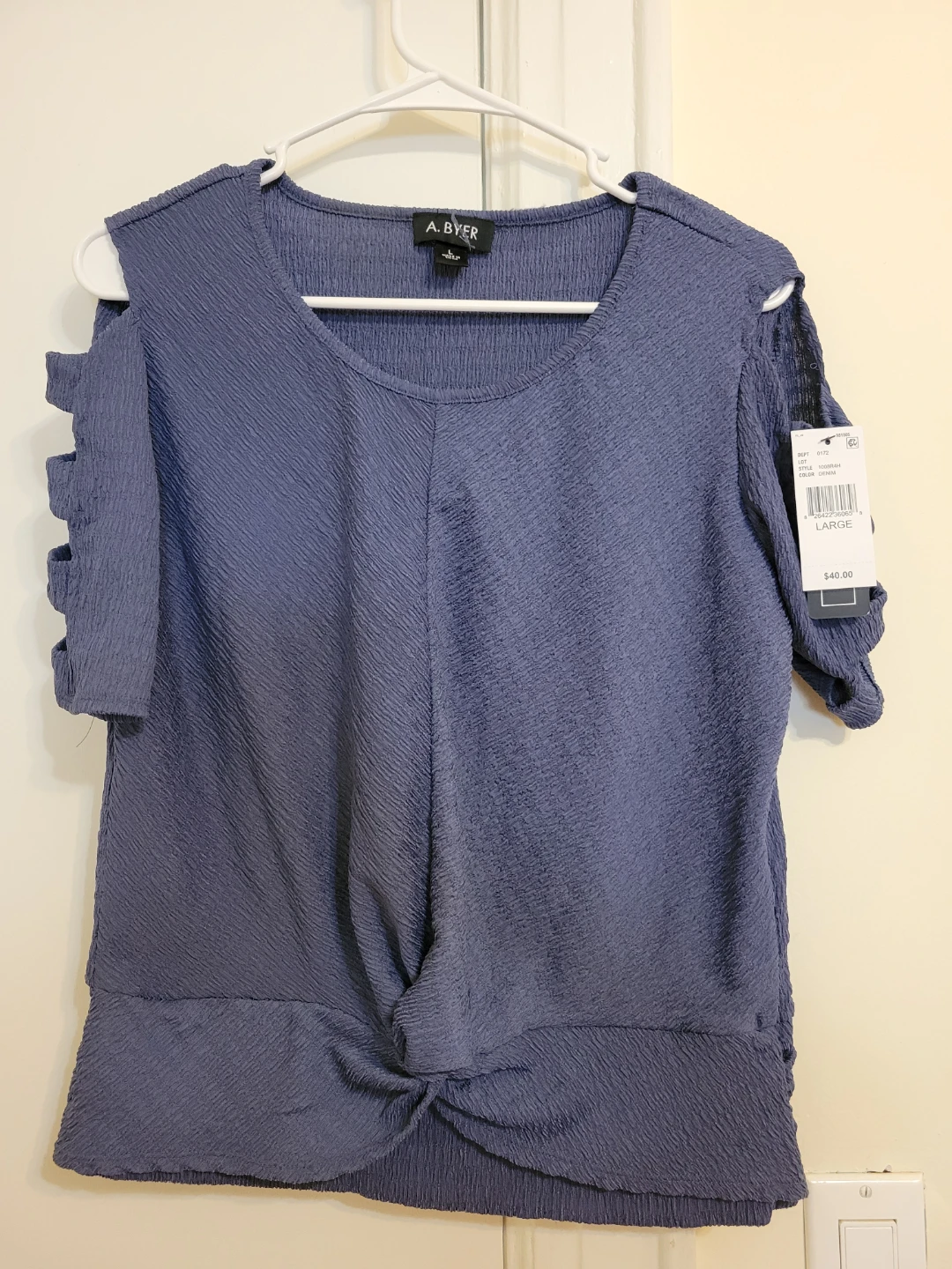 A. Byer Cold Shoulder Top Size Large