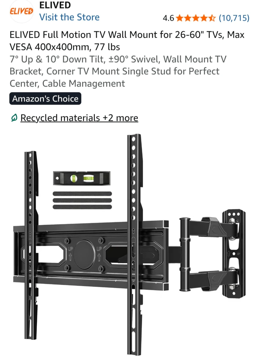 Full Motion TV Wall Mount