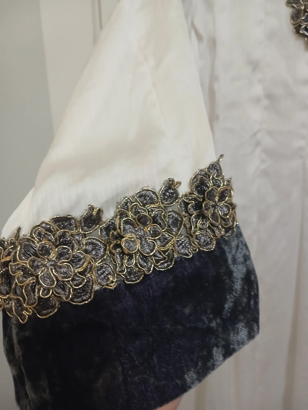 Closet declutter- White and grey anarkali long frock - photo 3