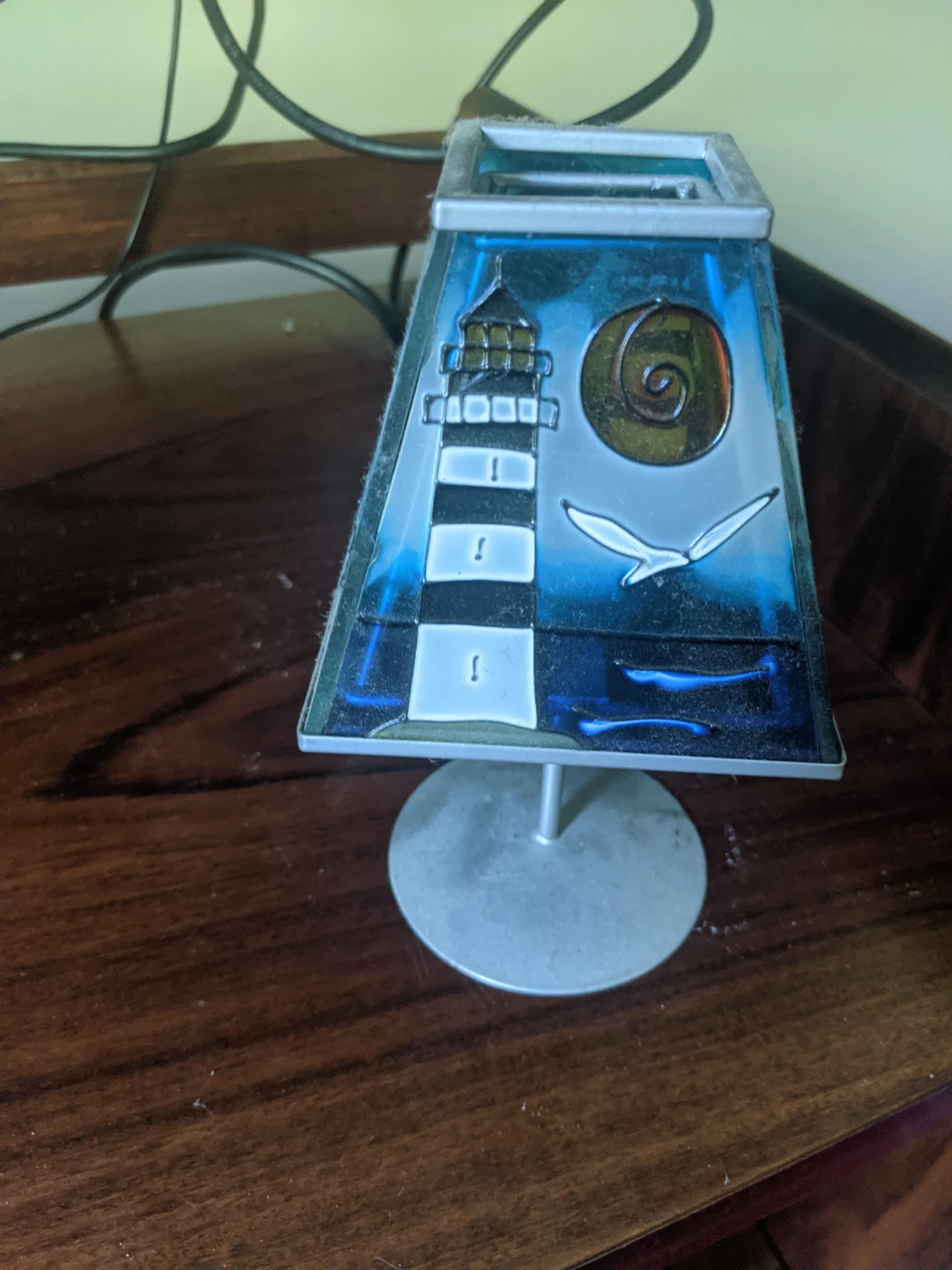 Stained Glass Style Nautical Votive Candle Holder