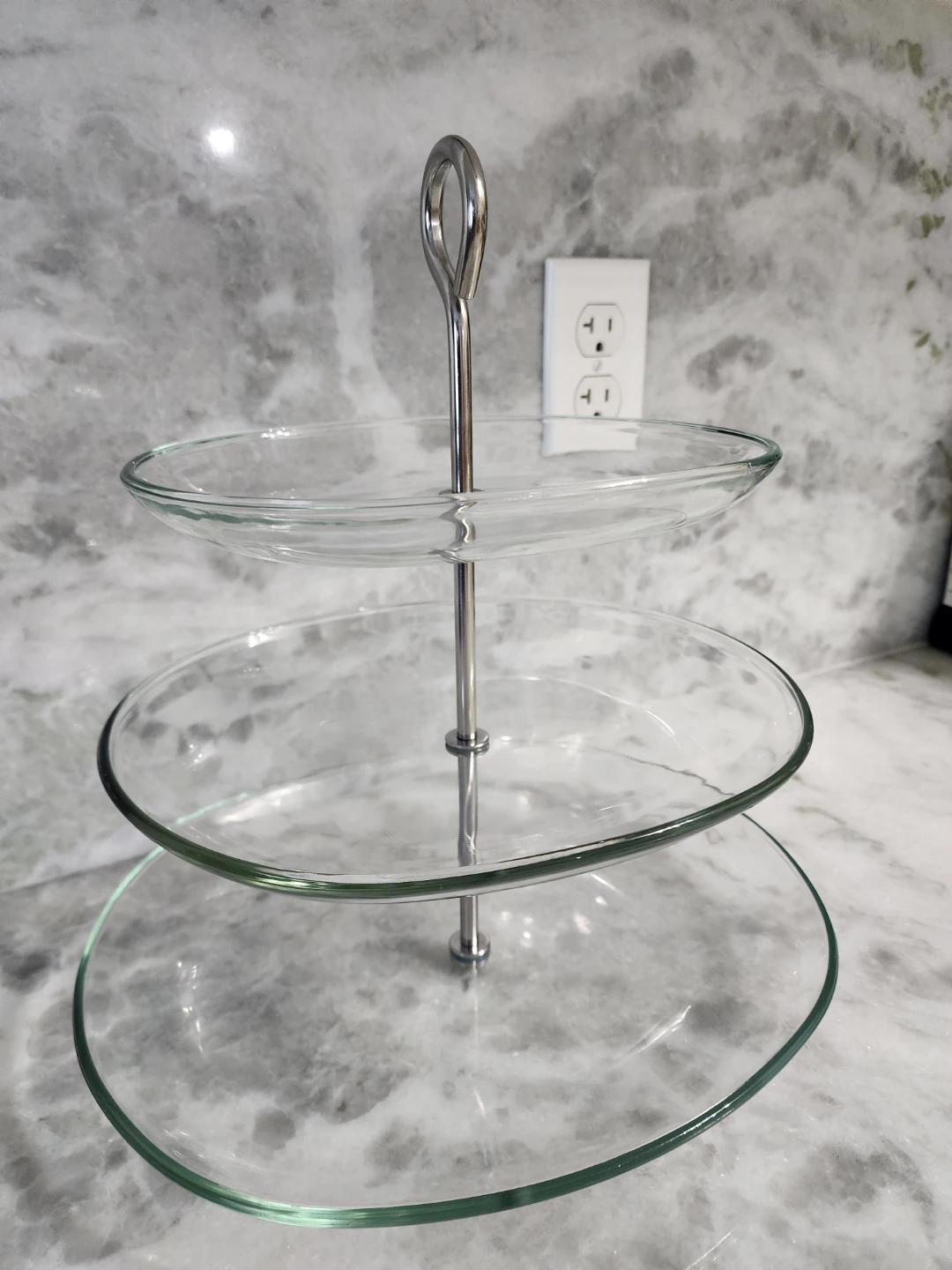 Three-Tier Glass Serving Stand