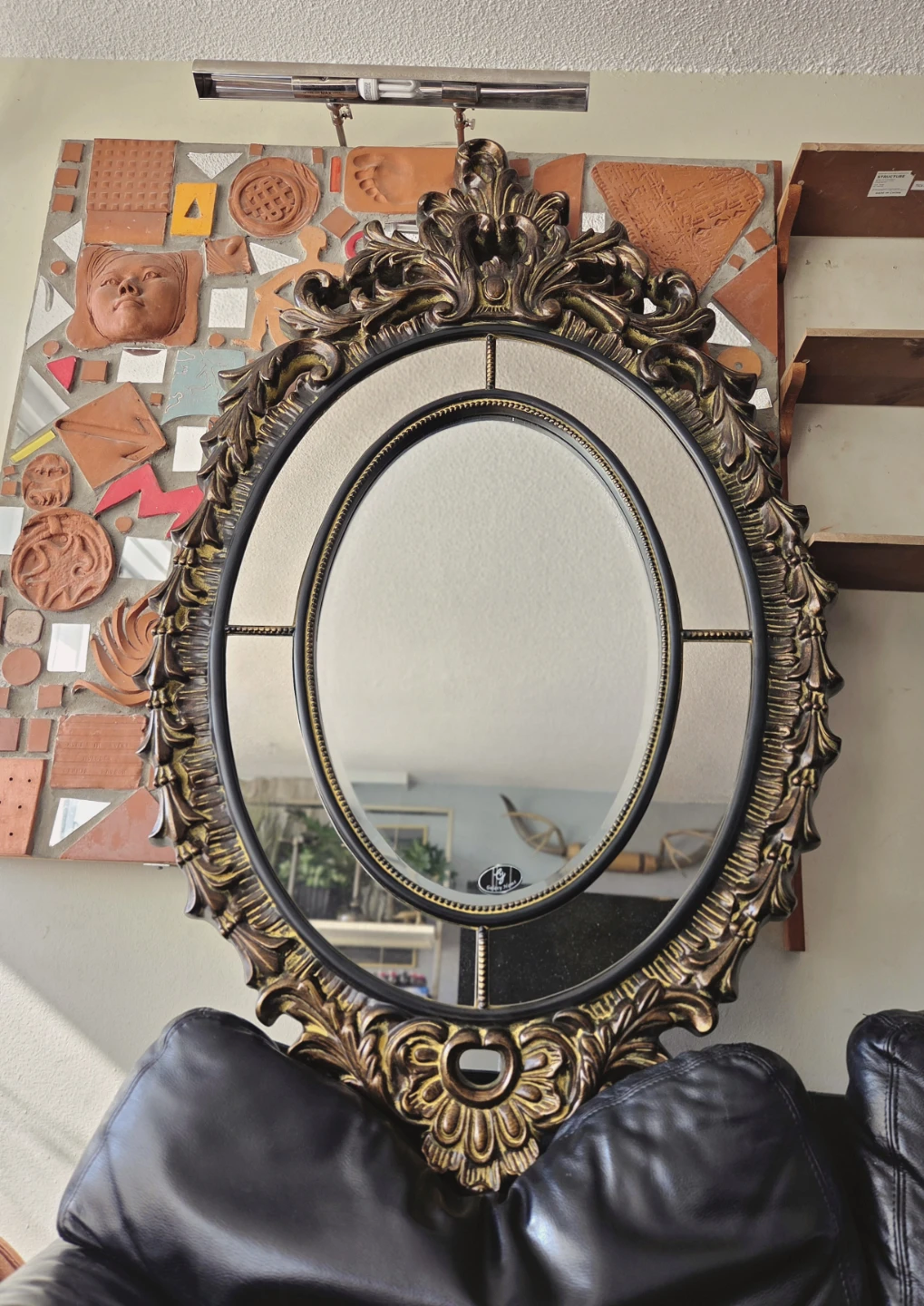 XL (66" × 42") Ornate Decorative Oval Wall Mirror - photo 3
