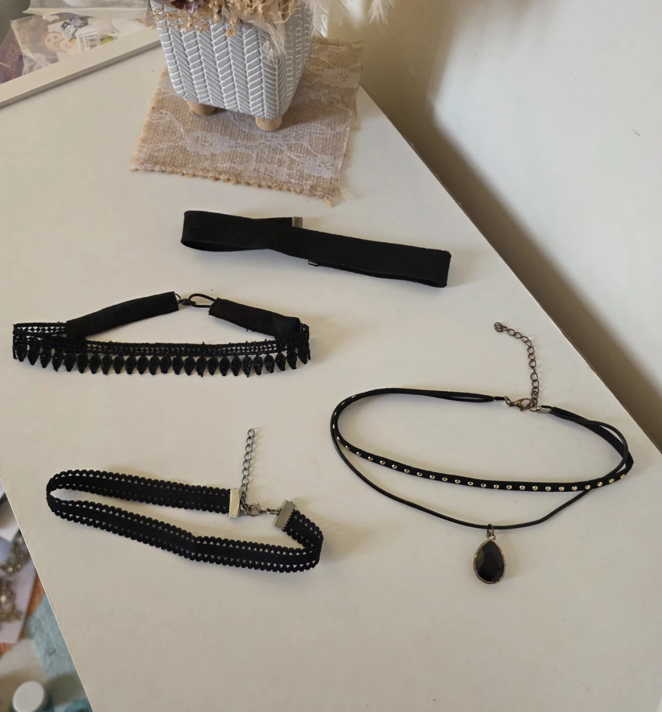 Set of 4 Black Choker Necklaces 🏈 - photo 2