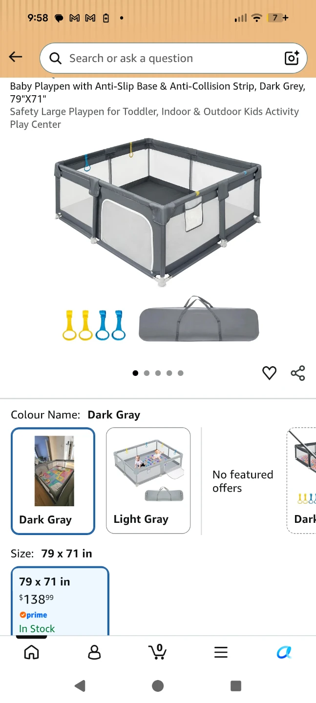 Large Toddler Playpen in Dark Grey - photo 3