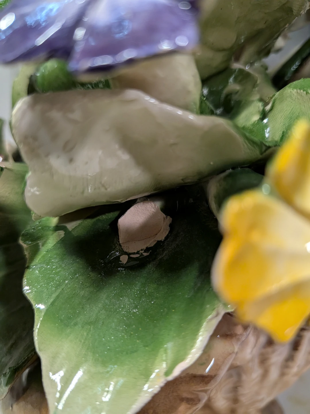 Vintage Ceramic Flower Basket Arrangement - photo 4