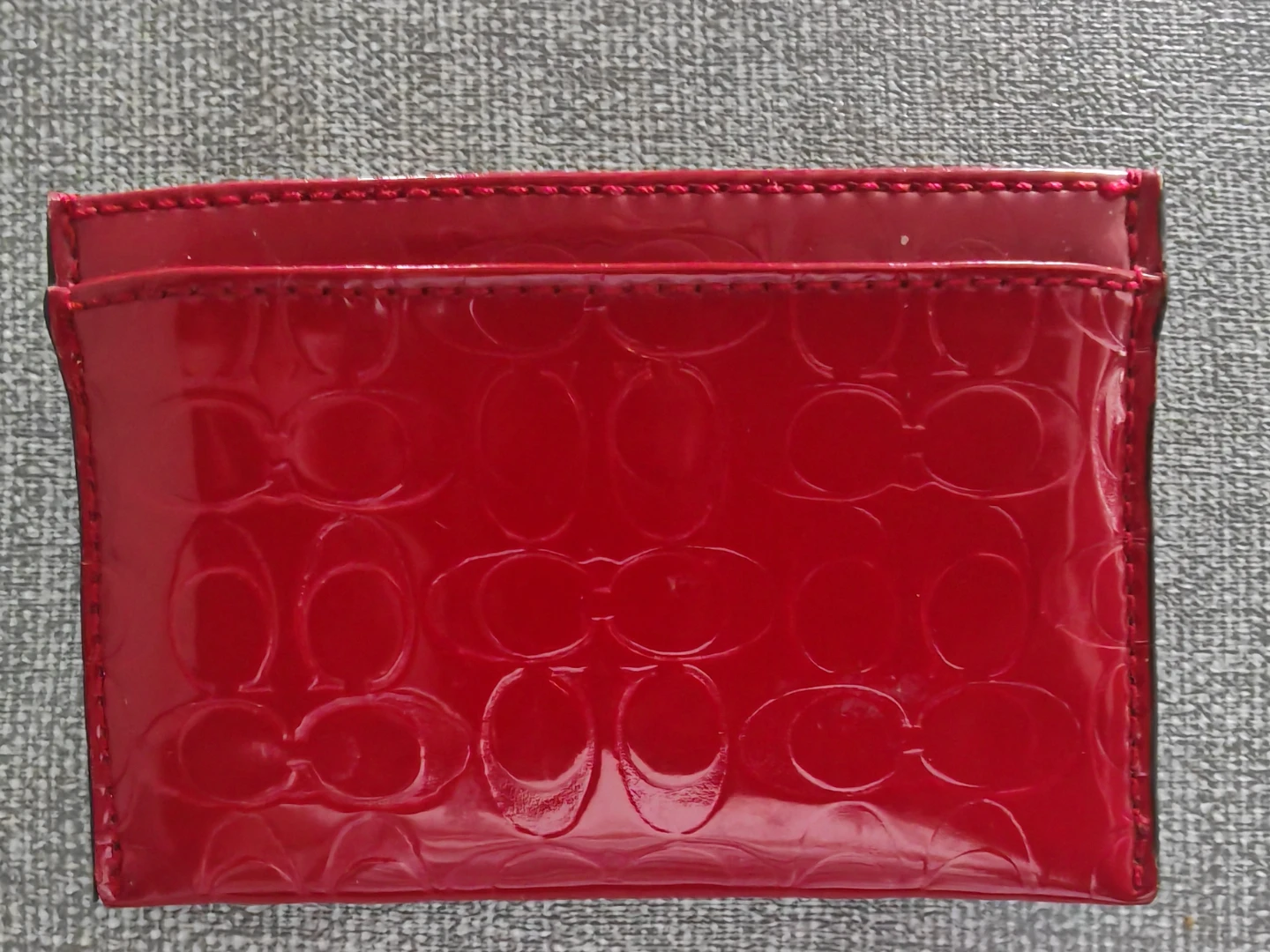 COACH Patent‑Leather Card Holder — Embossed Pattern, New - photo 2