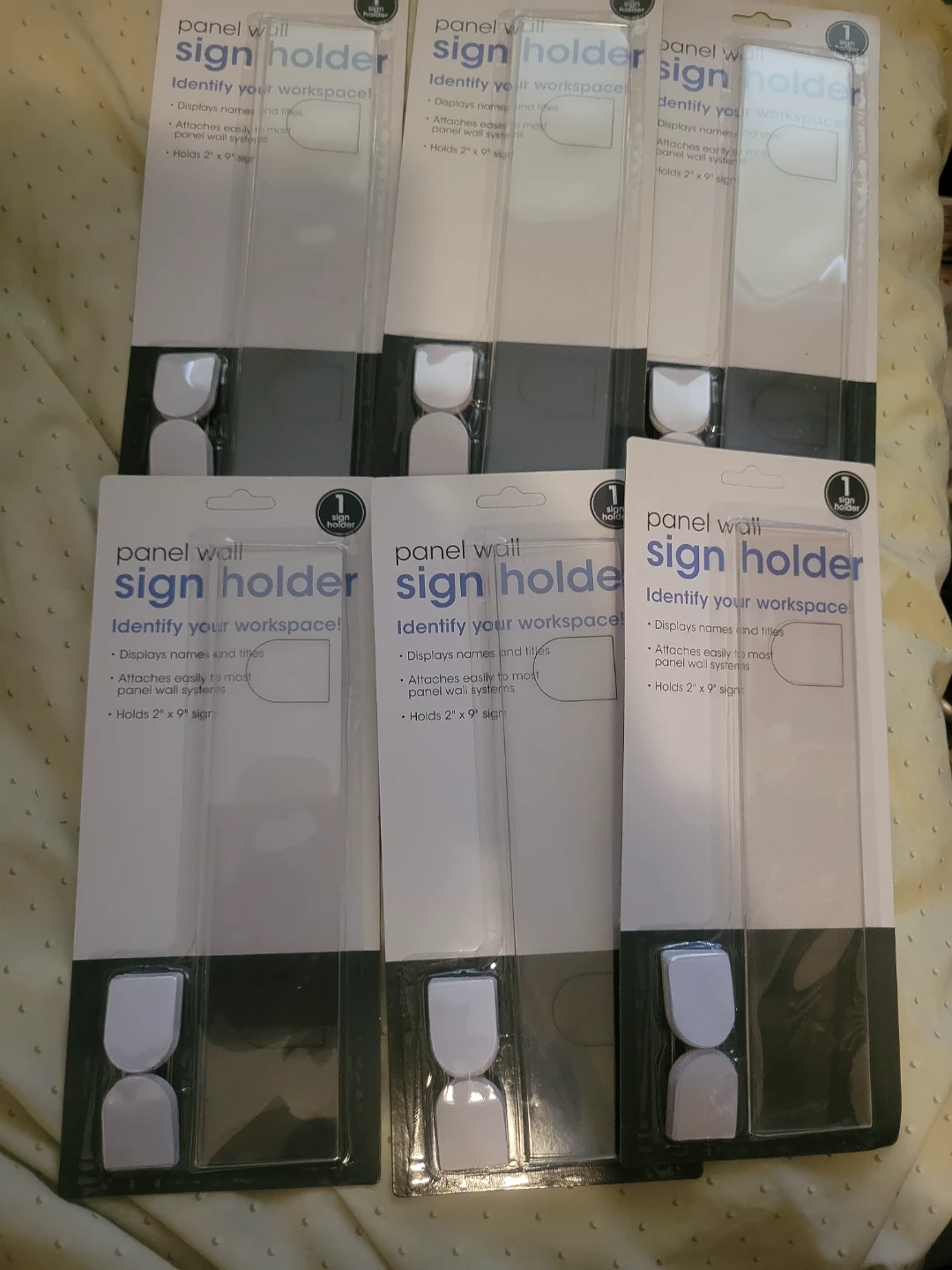 Advantus Panel Wall Sign Holder 6 Pack