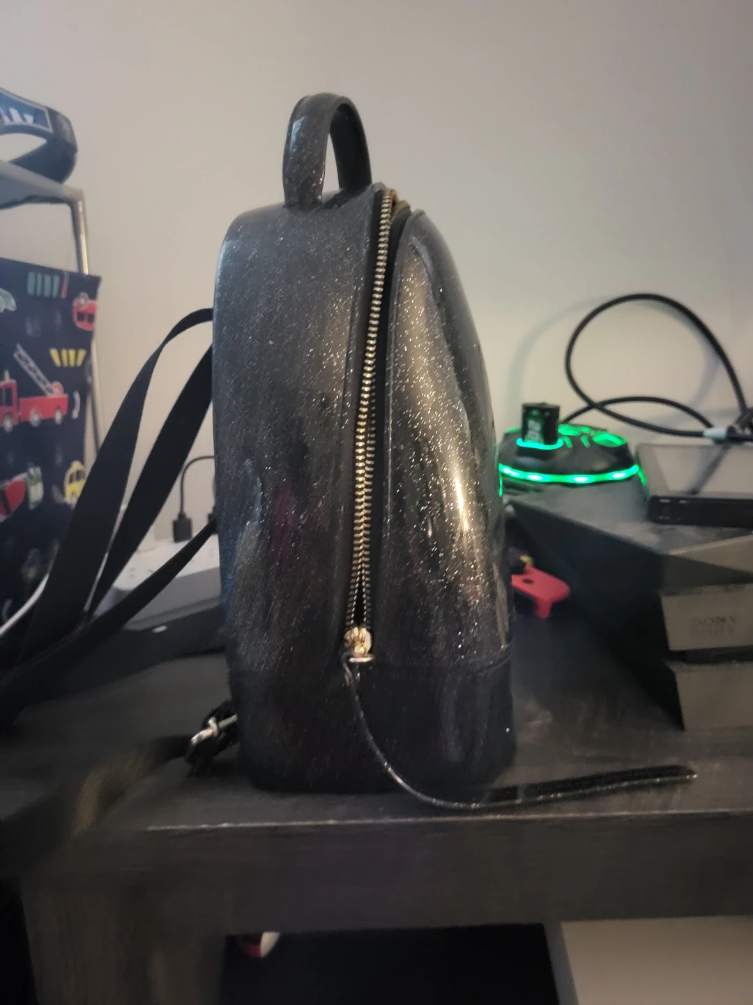 Black Glitter Mini Backpack - photo 4