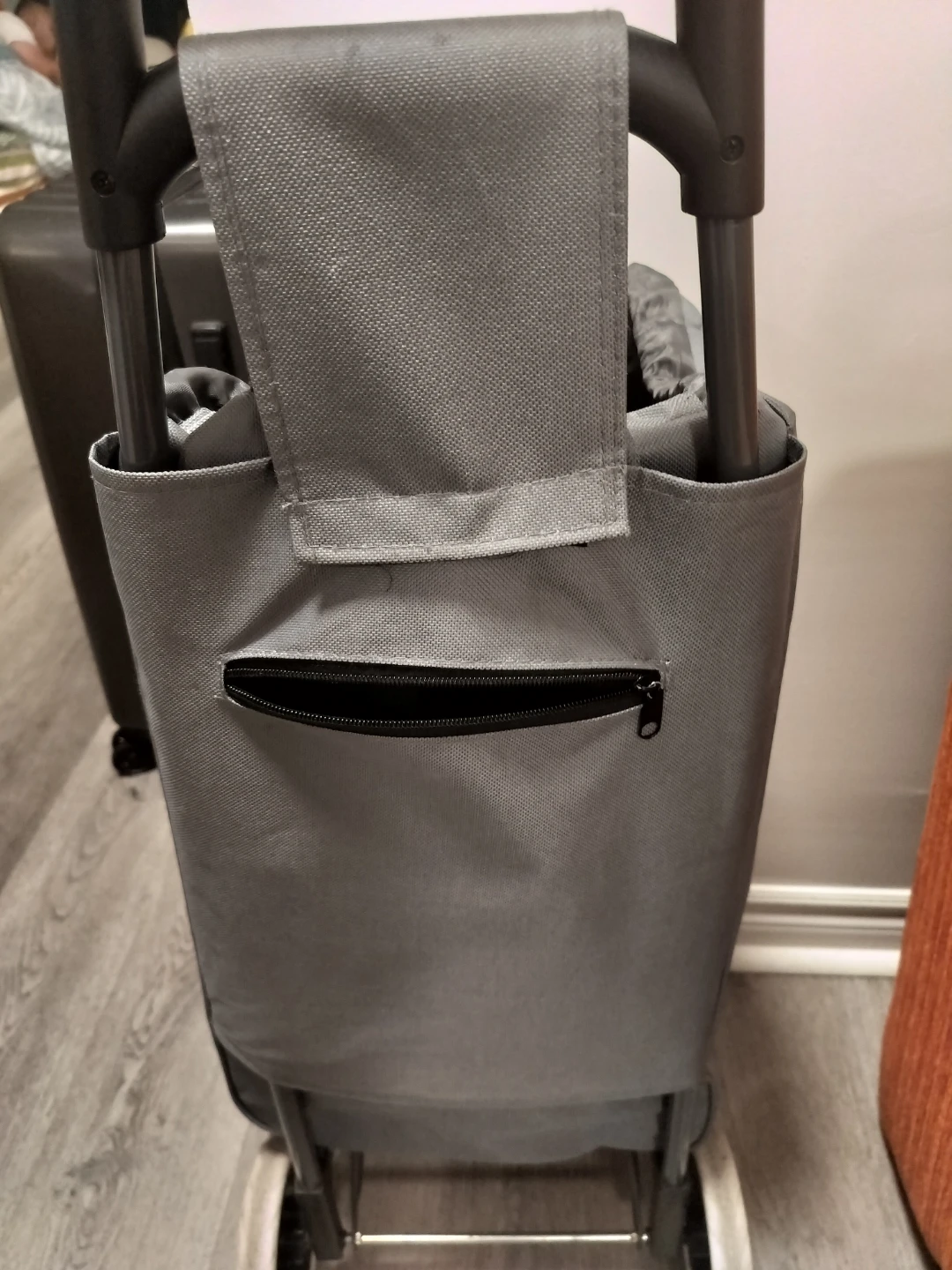 Grey Rolling Shopping Cart