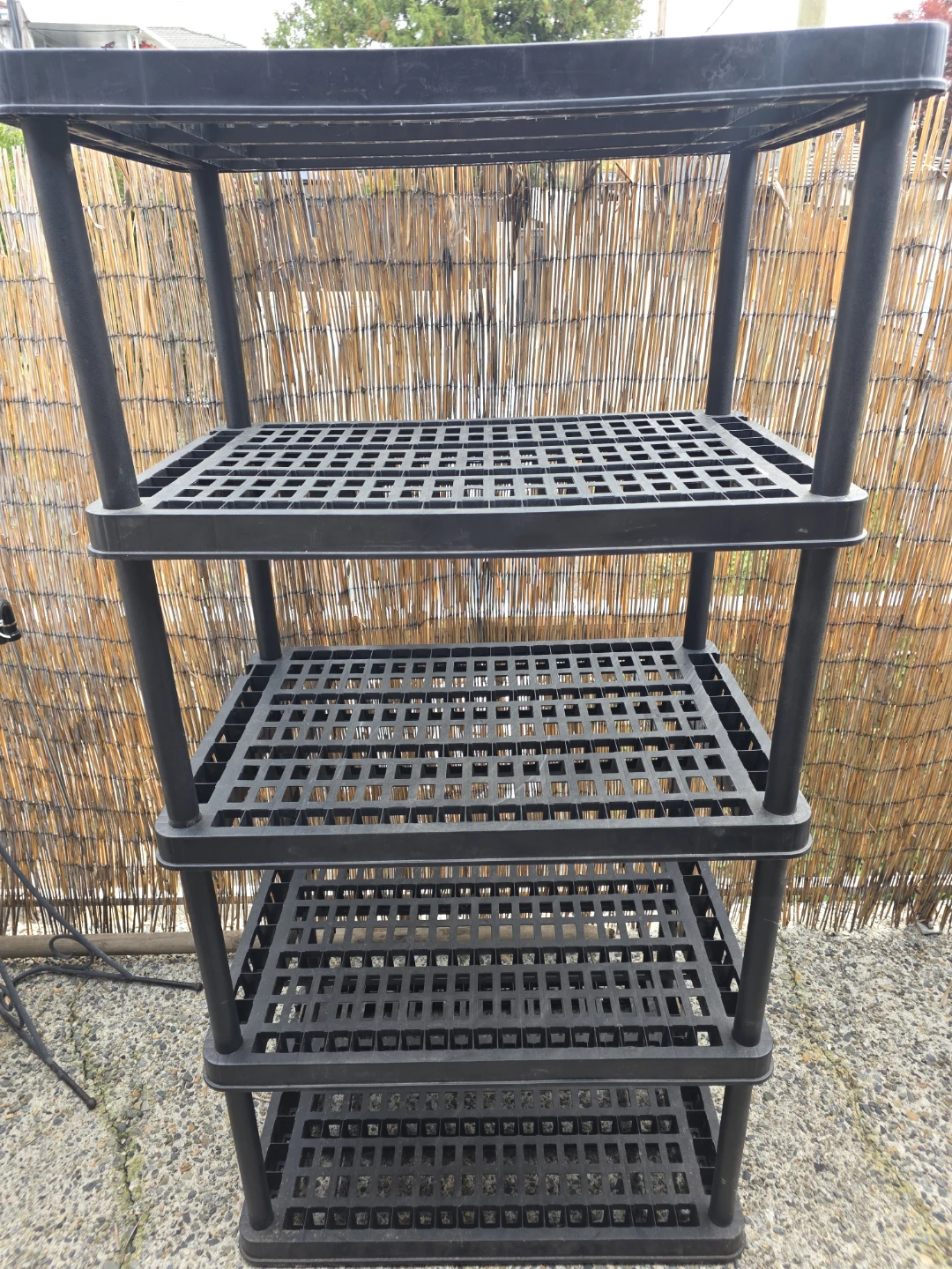 Black 4-Tier Plastic Storage Shelving Unit - photo 3