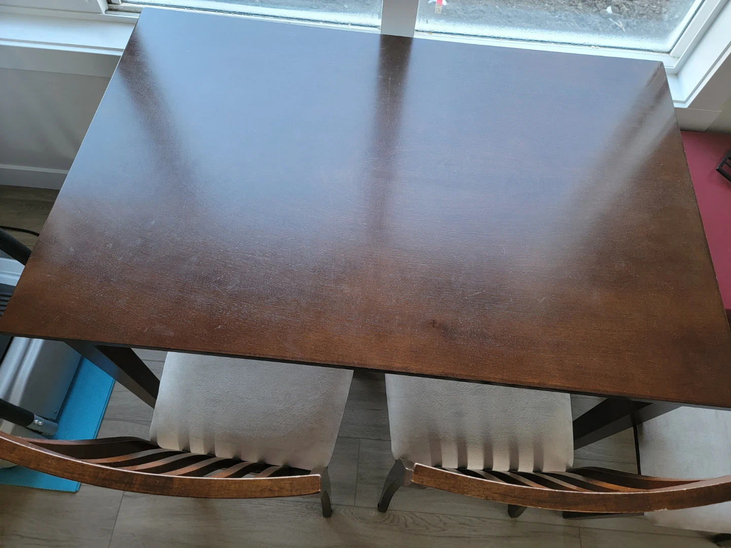 Dark Wood Dining Table with Two Chairs - photo 2