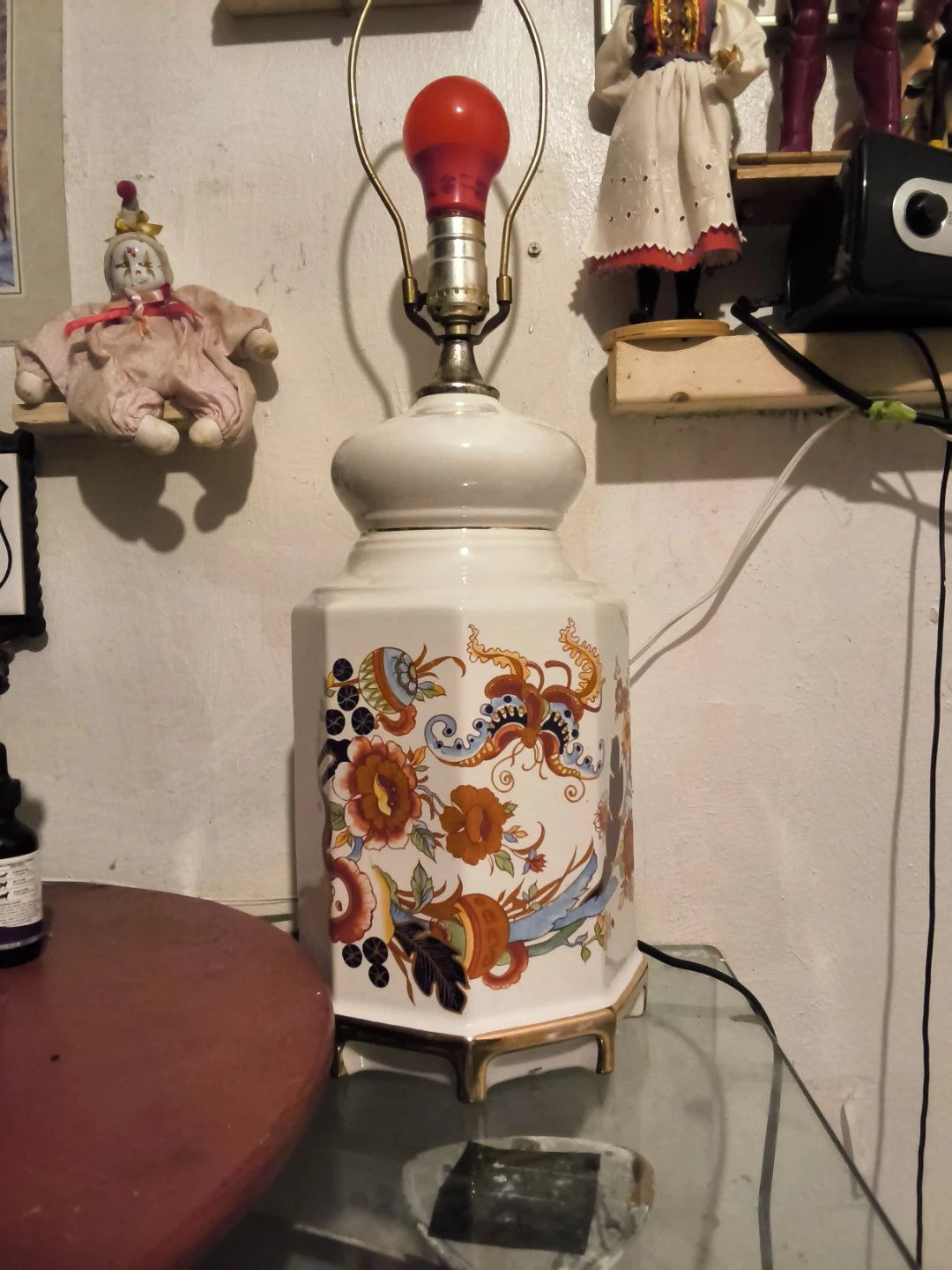 Vintage Ceramic Floral Table Lamp - photo 2